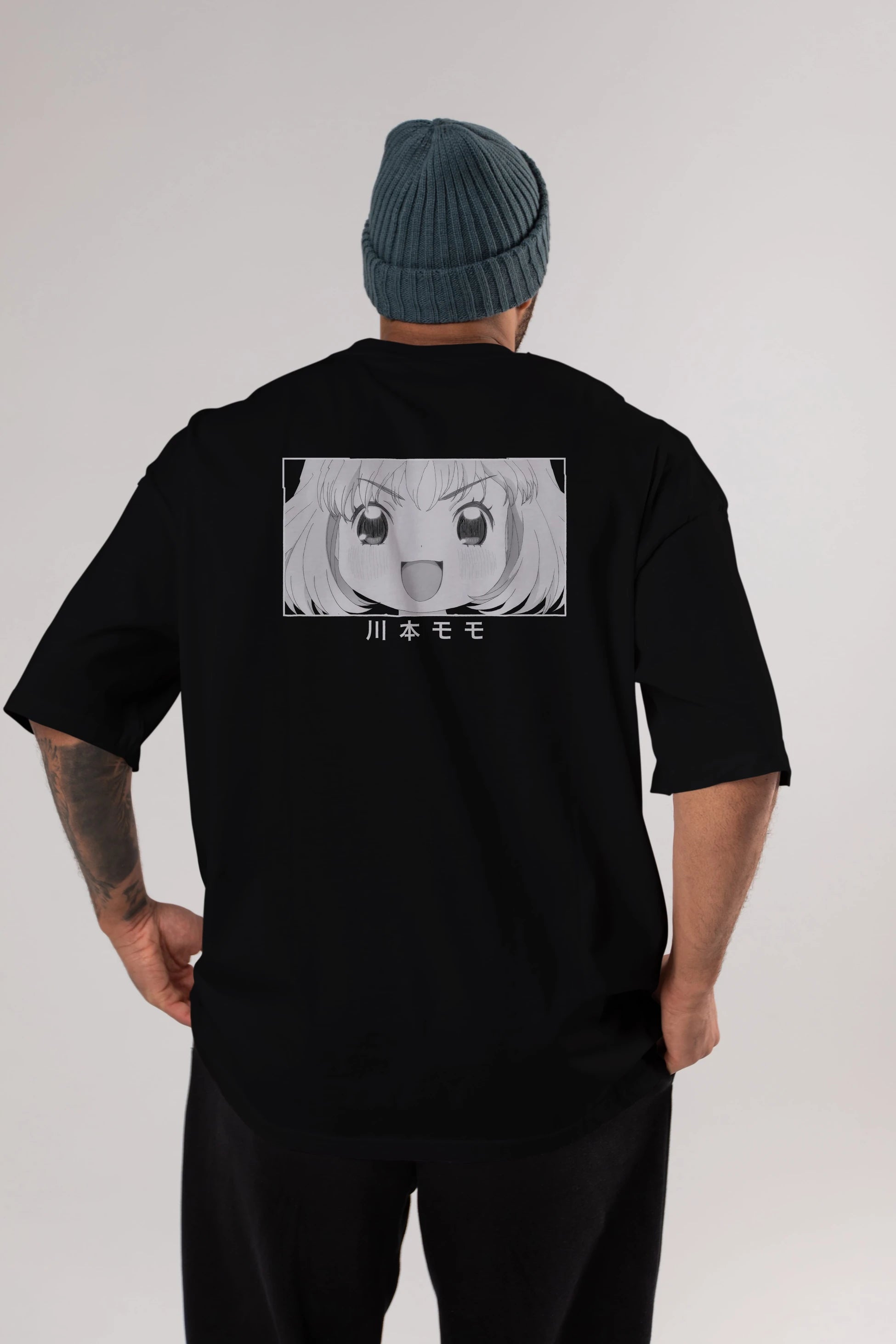 Momo Kawamoto 1 Anime Arka Baskılı Oversize t-shirt Erkek Kadın Unisex