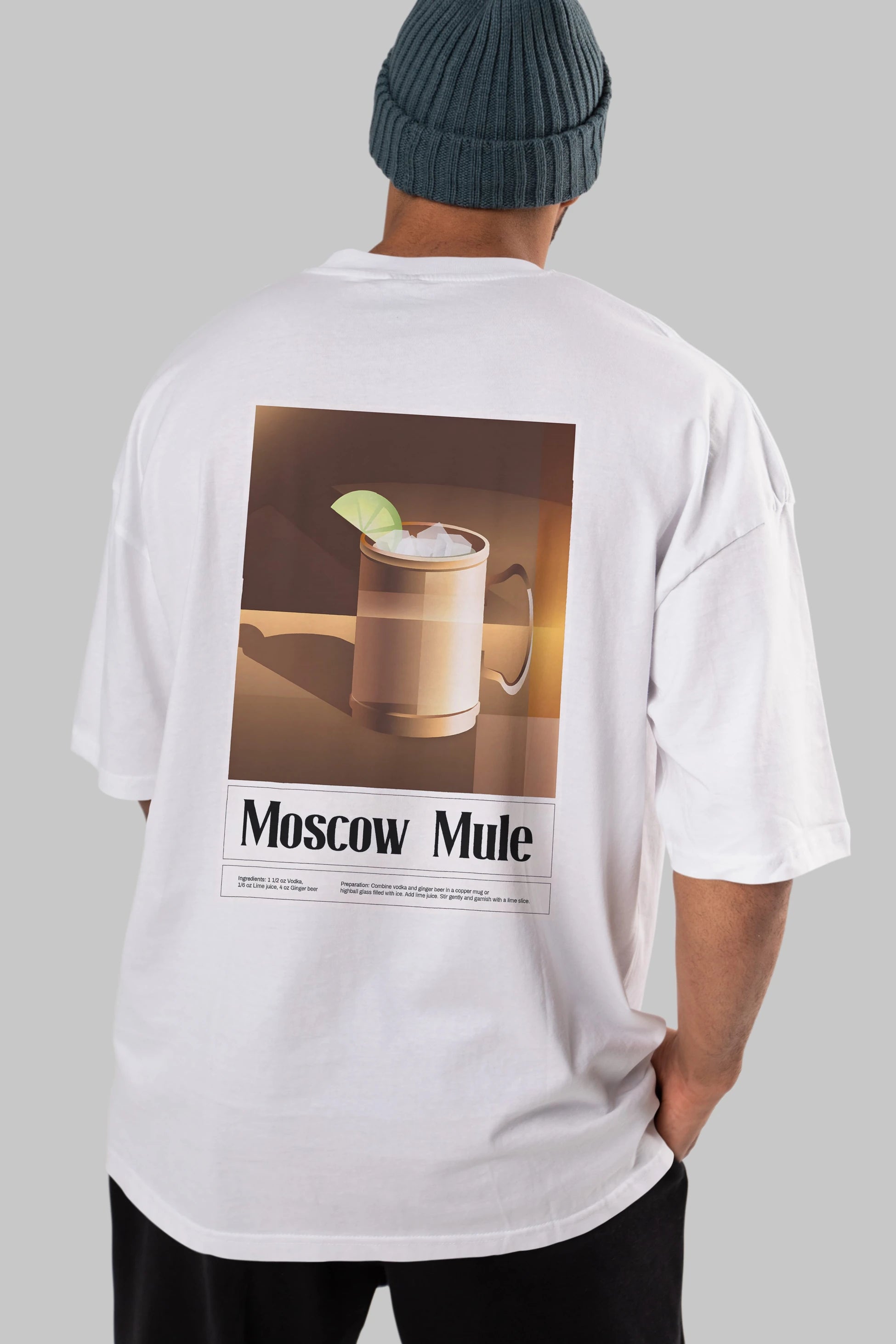 Moscow Mule 3 Arka Baskılı Oversize t-shirt Erkek Kadın Unisex %100 Pamuk Bisiklet Yaka tişort