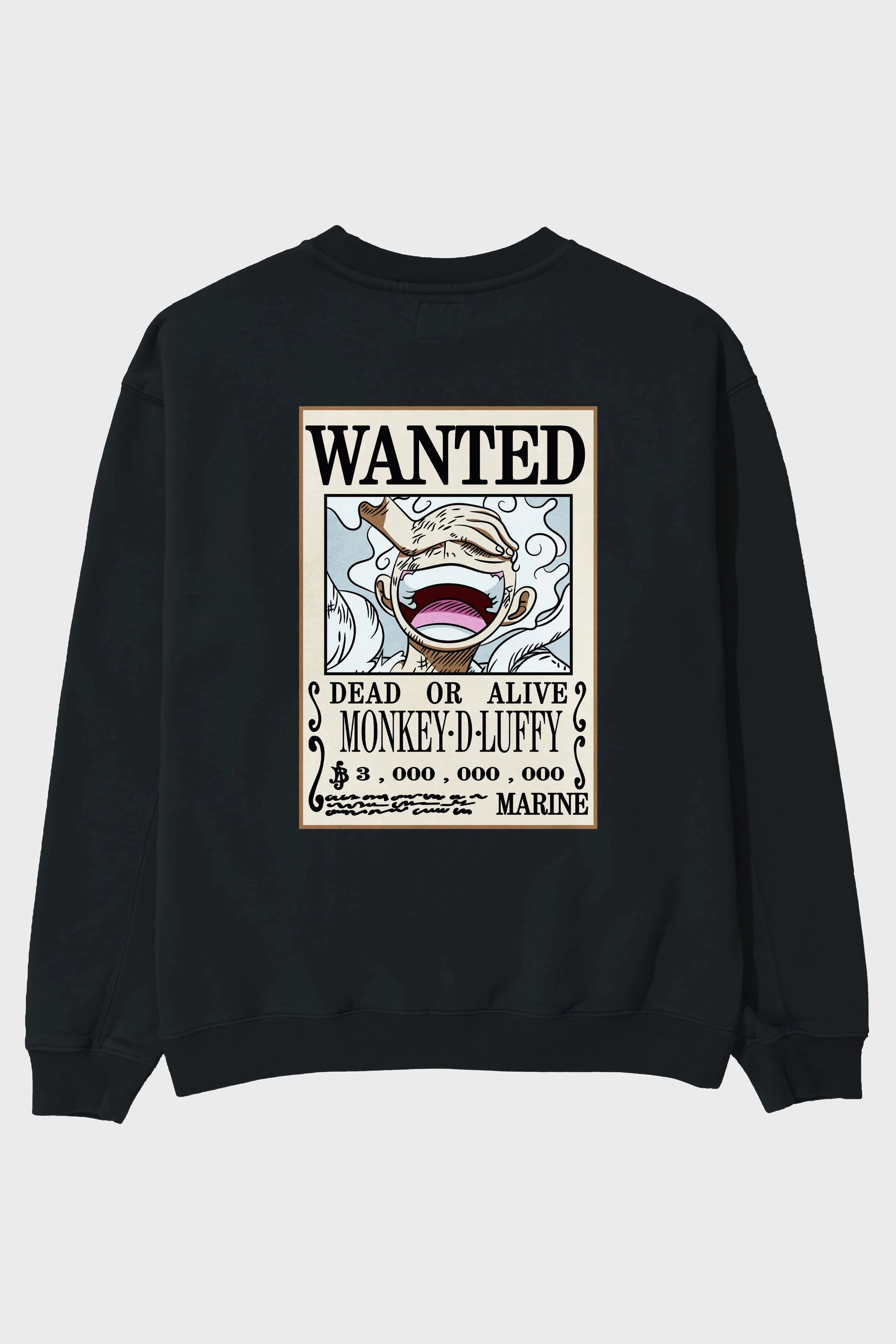 CARTEL LUFFY GEAR 5 Anime Arka Baskılı Oversize Sweatshirt Erkek Kadın Unisex