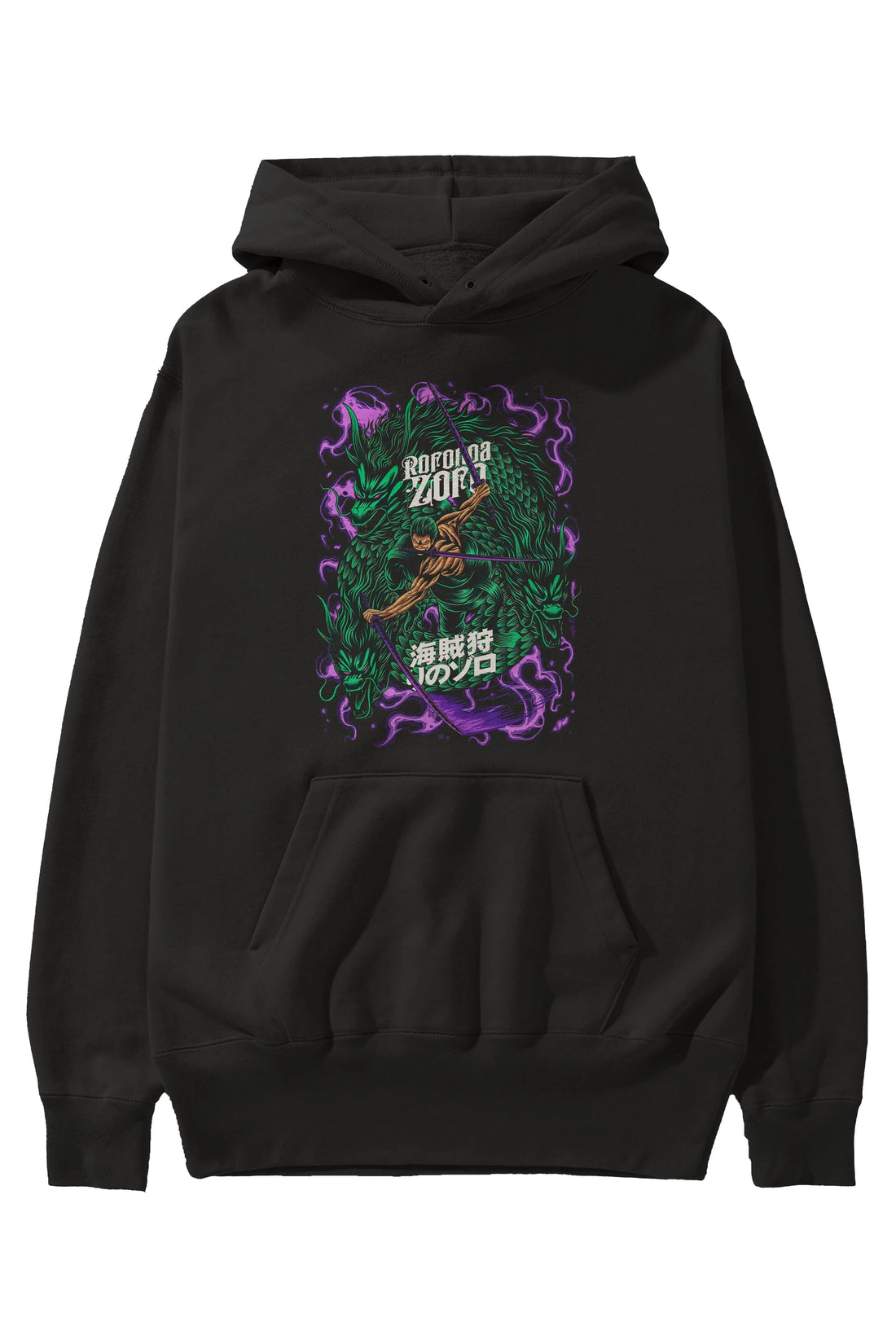 RORONOA ZORO 5 Anime Ön Baskılı Hoodie Oversize Kapüşonlu Sweatshirt Erkek Kadın Unisex
