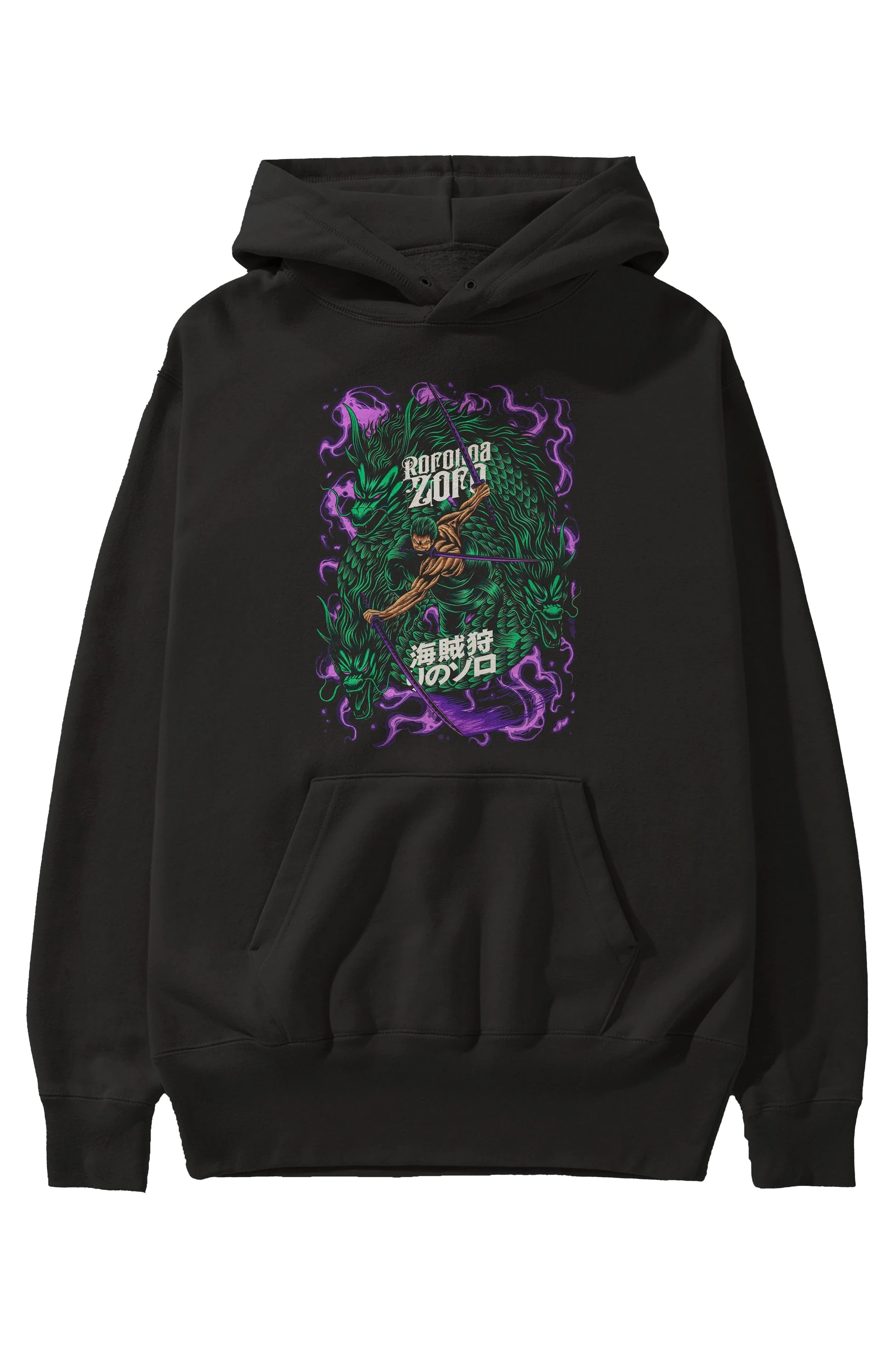 RORONOA ZORO 5 Anime Ön Baskılı Hoodie Oversize Kapüşonlu Sweatshirt Erkek Kadın Unisex