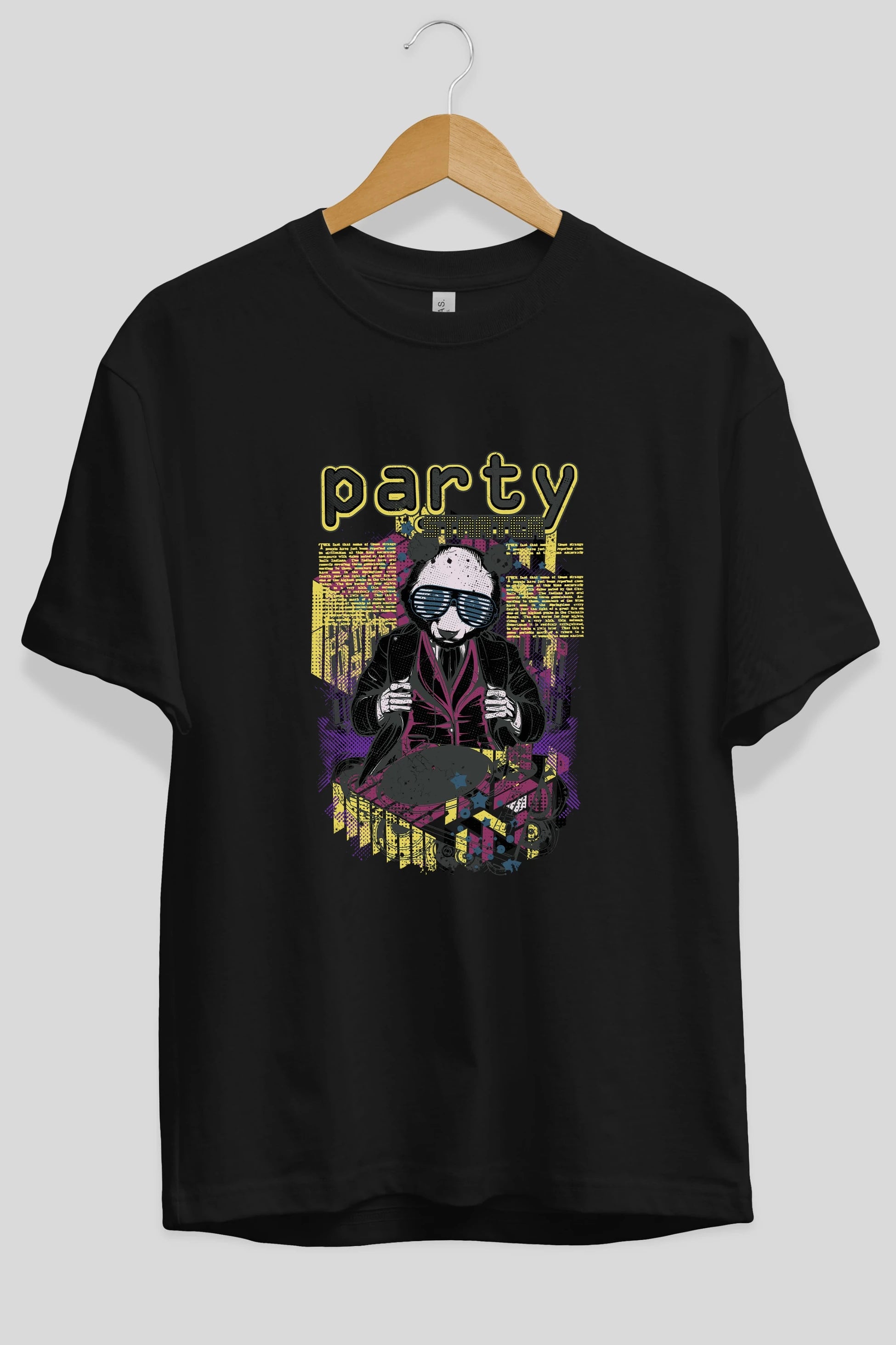 Party Starter Ön Baskılı Oversize t-shirt Erkek Kadın Unisex