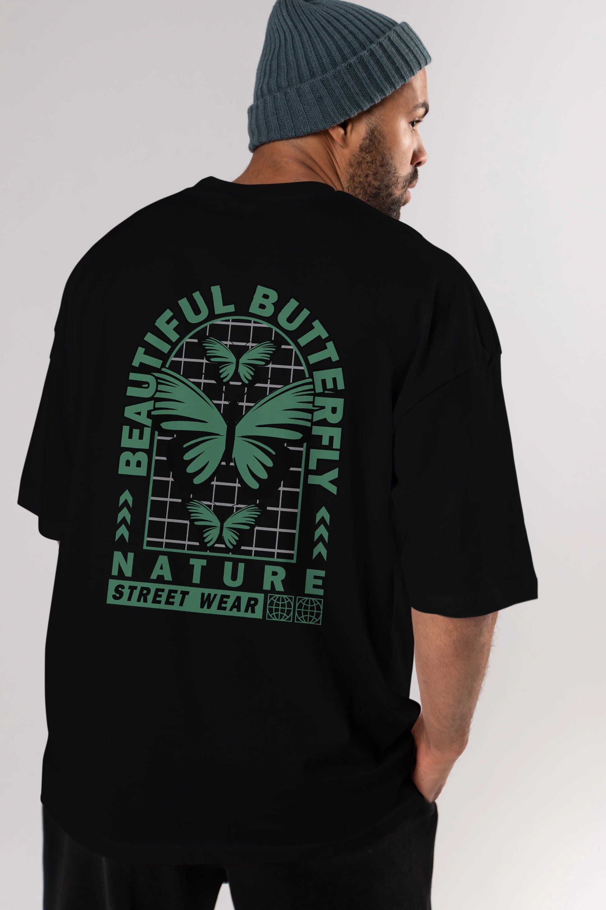 Beautiful Butterfly Arka Baskılı Oversize t-shirt Erkek Kadın Unisex