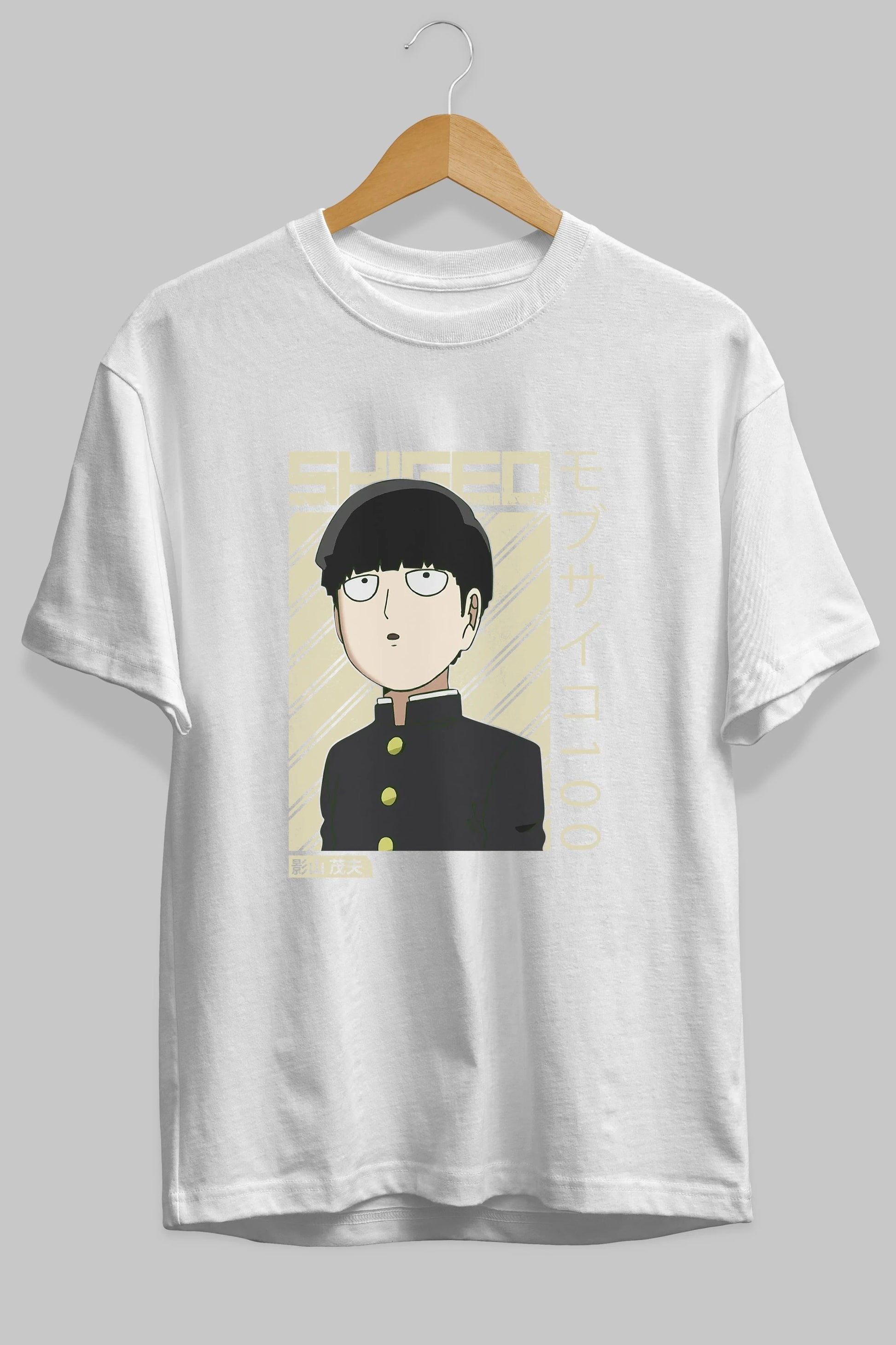 Shigeo Kageyama 2 Anime Ön Baskılı Oversize t-shirt %100 pamuk Erkek Kadın Unisex