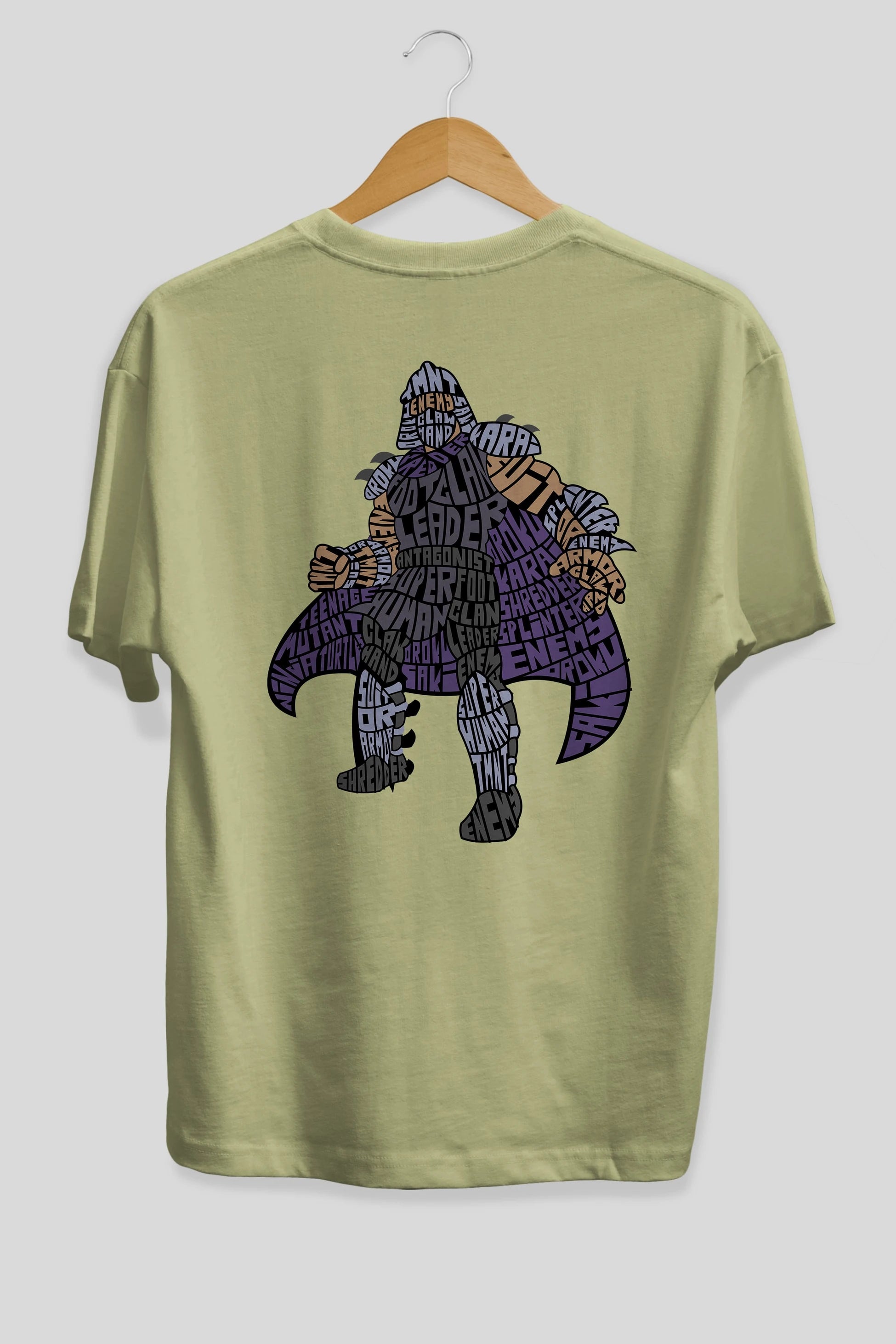 Foot Clan Leader Arka Baskılı Oversize t-shirt %100 pamuk Erkek Kadın Unisex