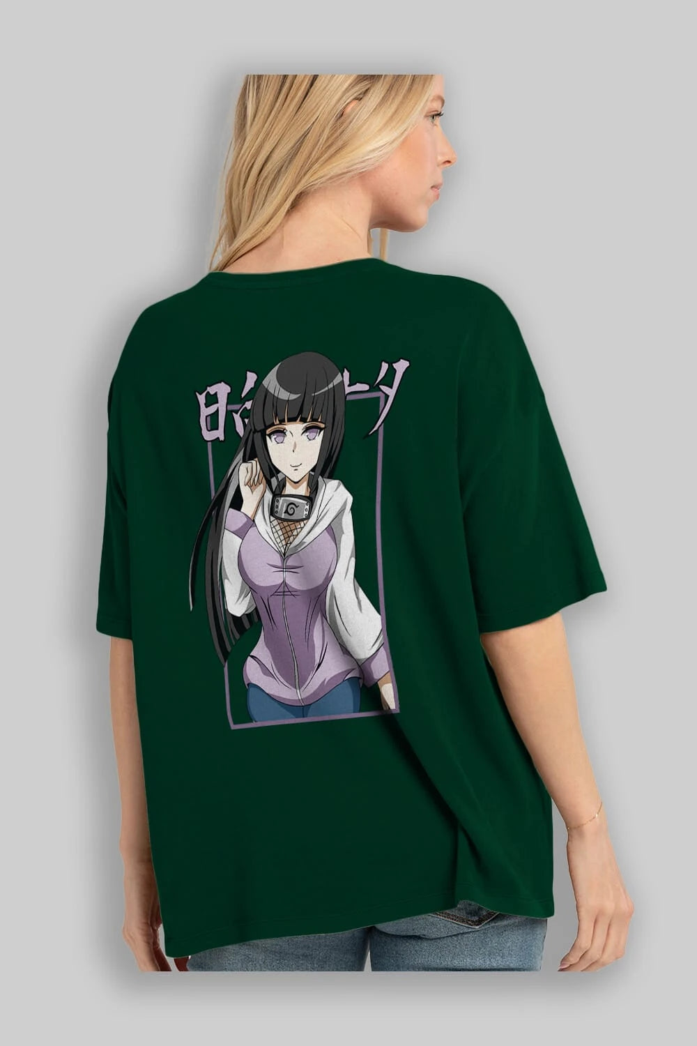 Hinata NARUTO Anime Arka Baskılı Oversize t-shirt Erkek Kadın Unisex
