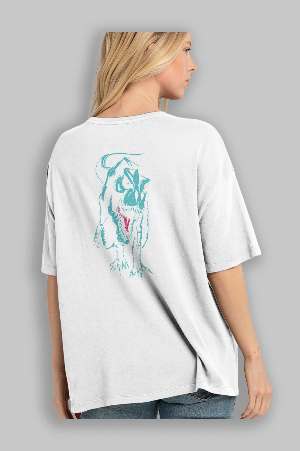 Jurassic Park (1) Arka Baskılı Oversize t-shirt Erkek Kadın Unisex %100 Pamuk Bisiklet Yaka tişort