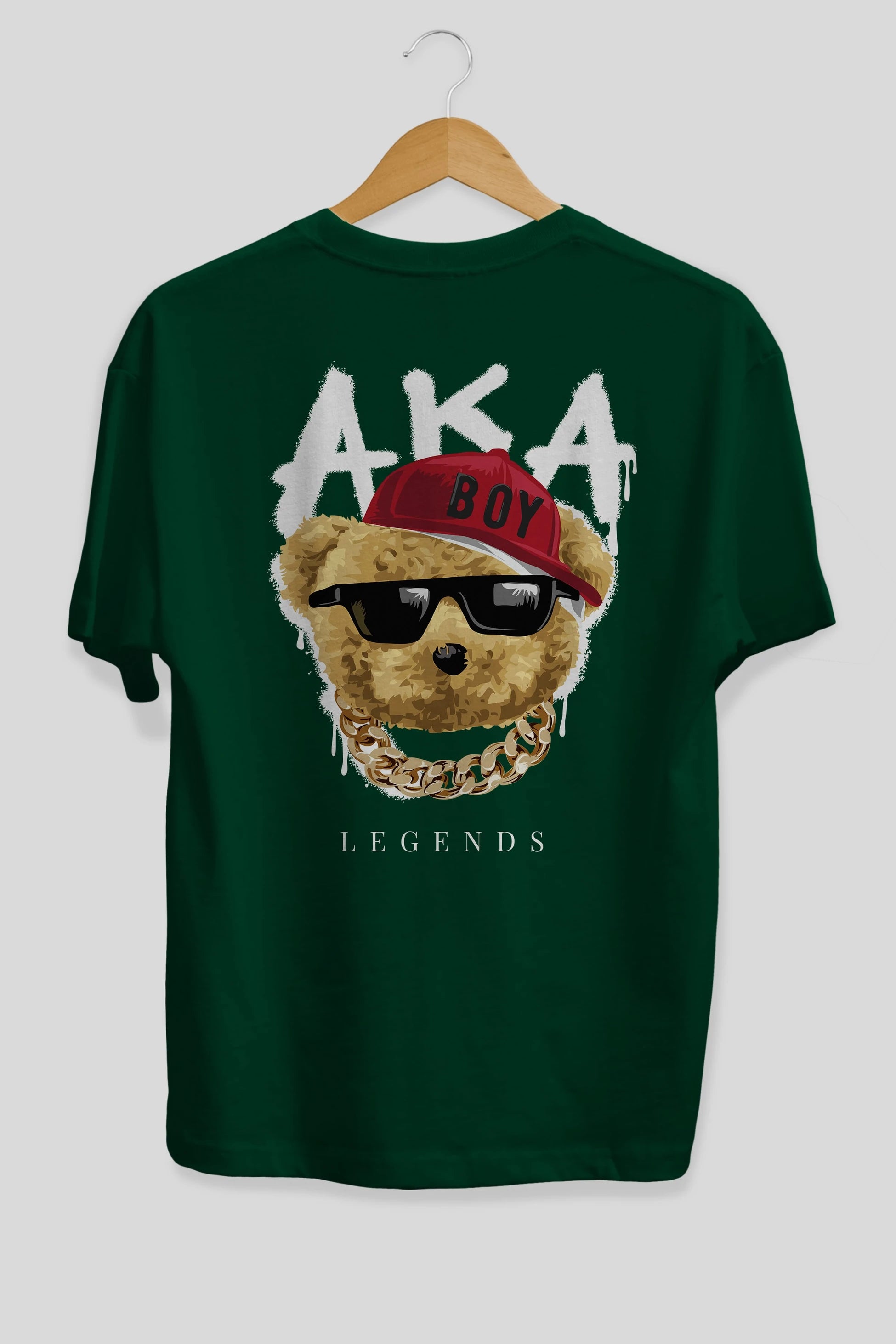 Teddy Bear Legends Arka Baskılı Oversize t-shirt Erkek Kadın Unisex %100 Pamuk