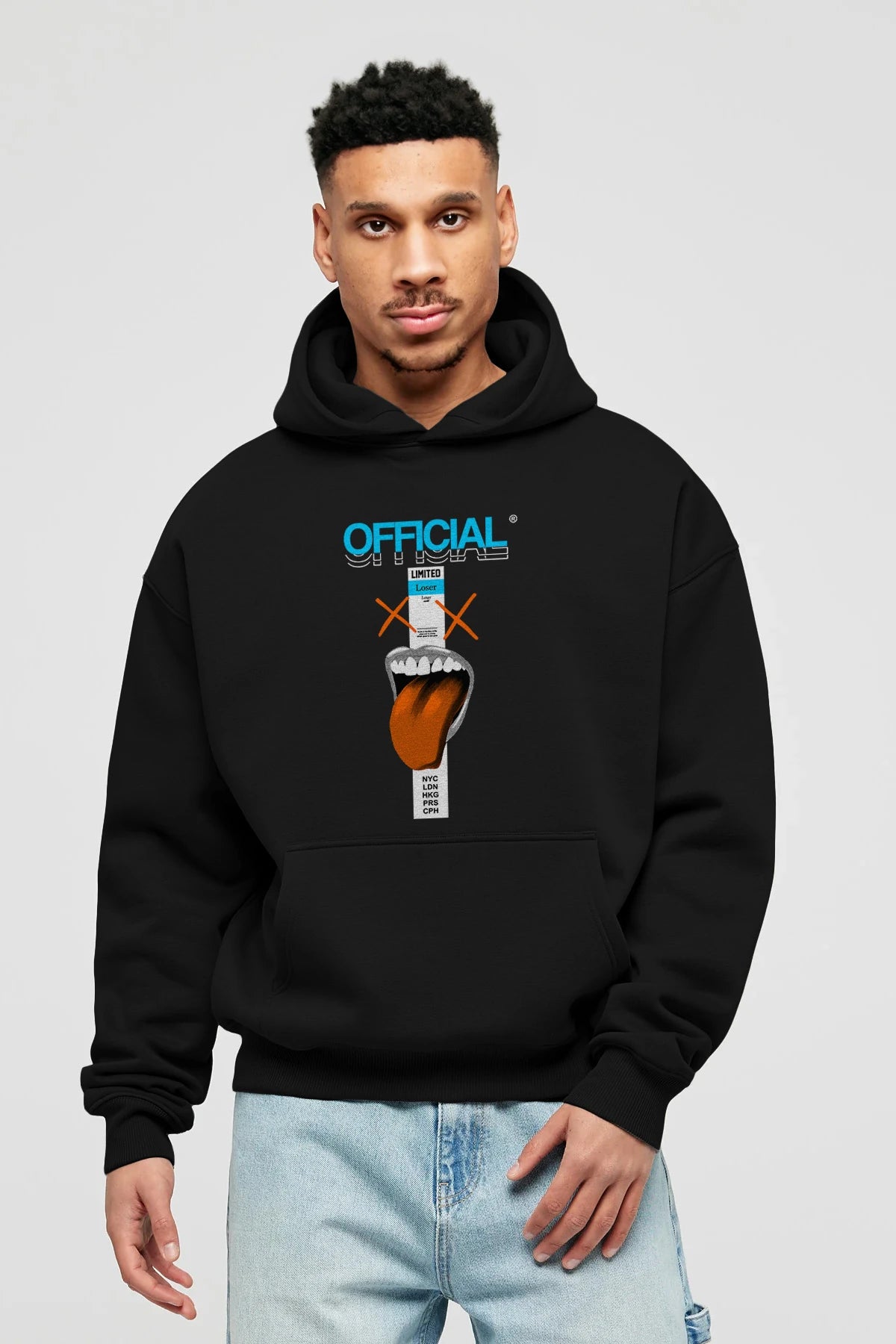 Official Loser Ön Baskılı Hoodie Oversize Kapüşonlu Sweatshirt Erkek Kadın Unisex