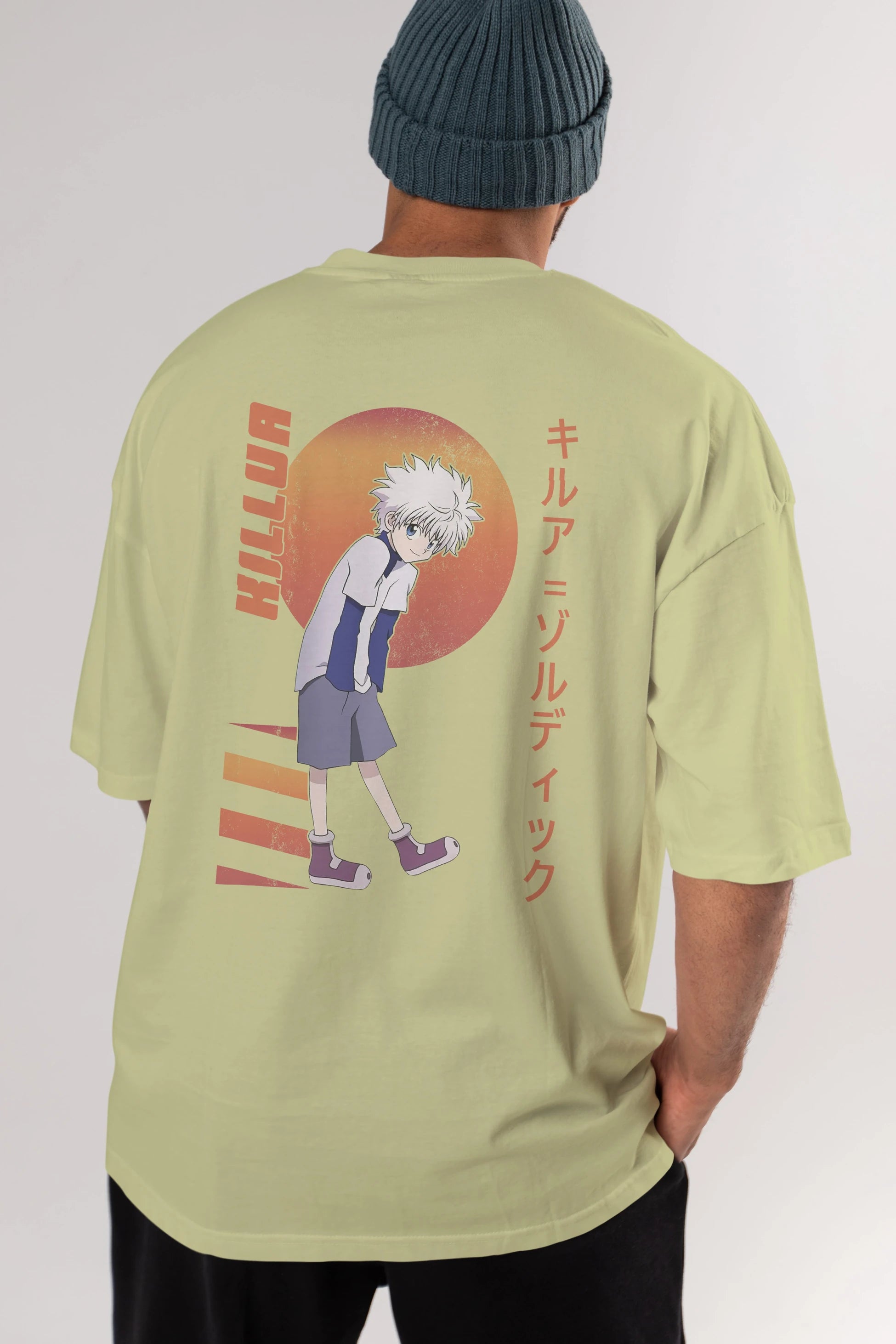 Killua Zoldyck 5 2 Anime Arka Baskılı Oversize t-shirt Erkek Kadın Unisex