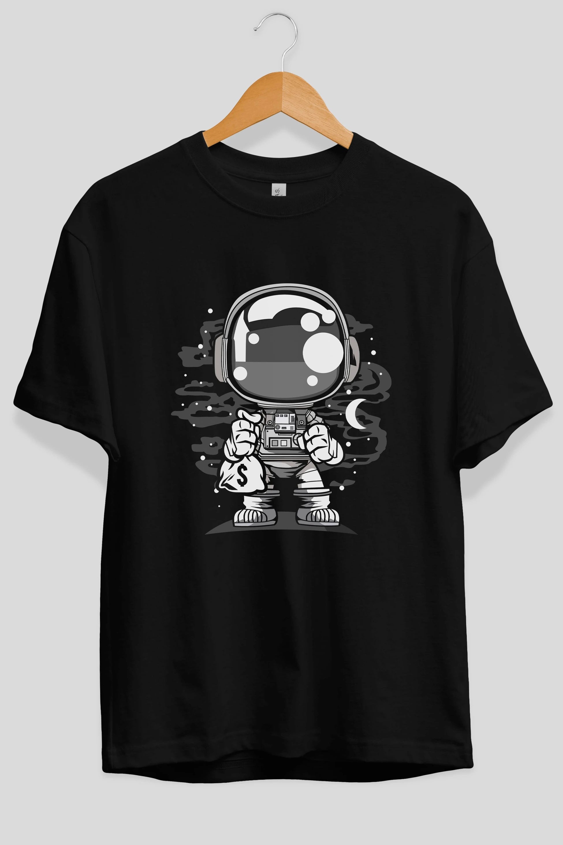 Astronaut Chibi Ön Baskılı Oversize t-shirt Erkek Kadın Unisex