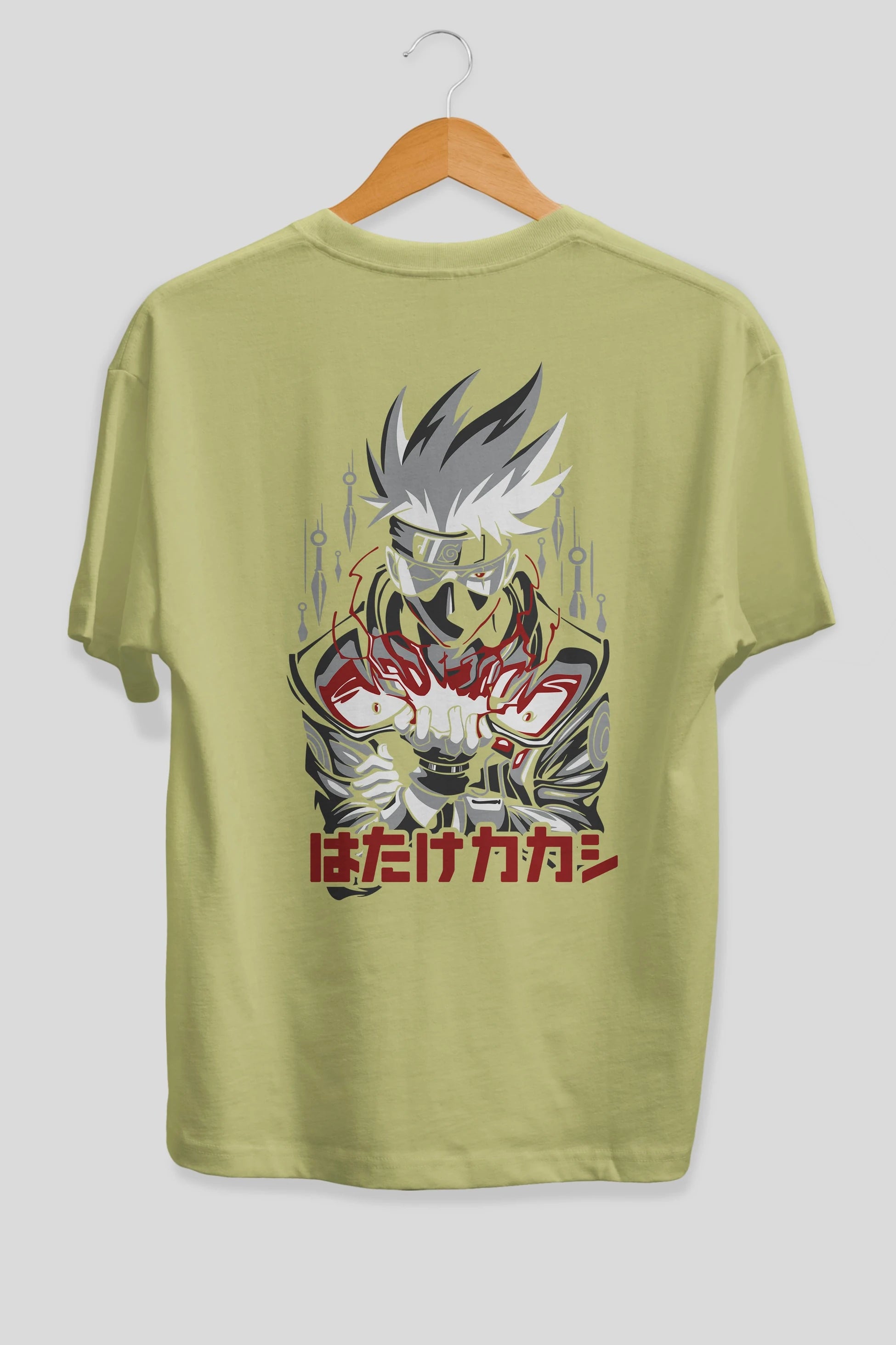 KAKASHI HATAKE NARUTO 1 Anime Arka Baskılı Oversize t-shirt Erkek Kadın Unisex