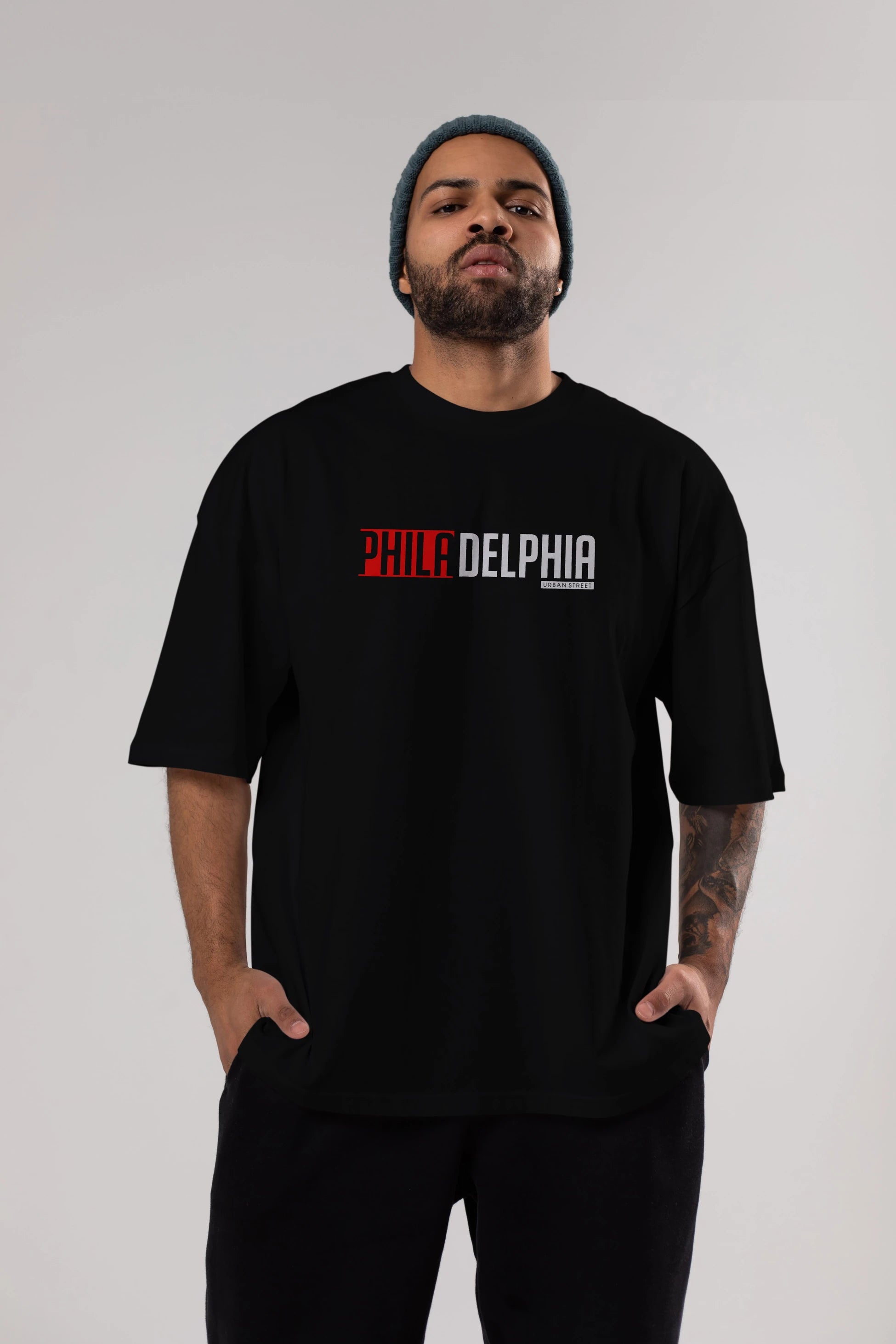 Philadelphia Ön Baskılı Oversize t-shirt Erkek Kadın Unisex