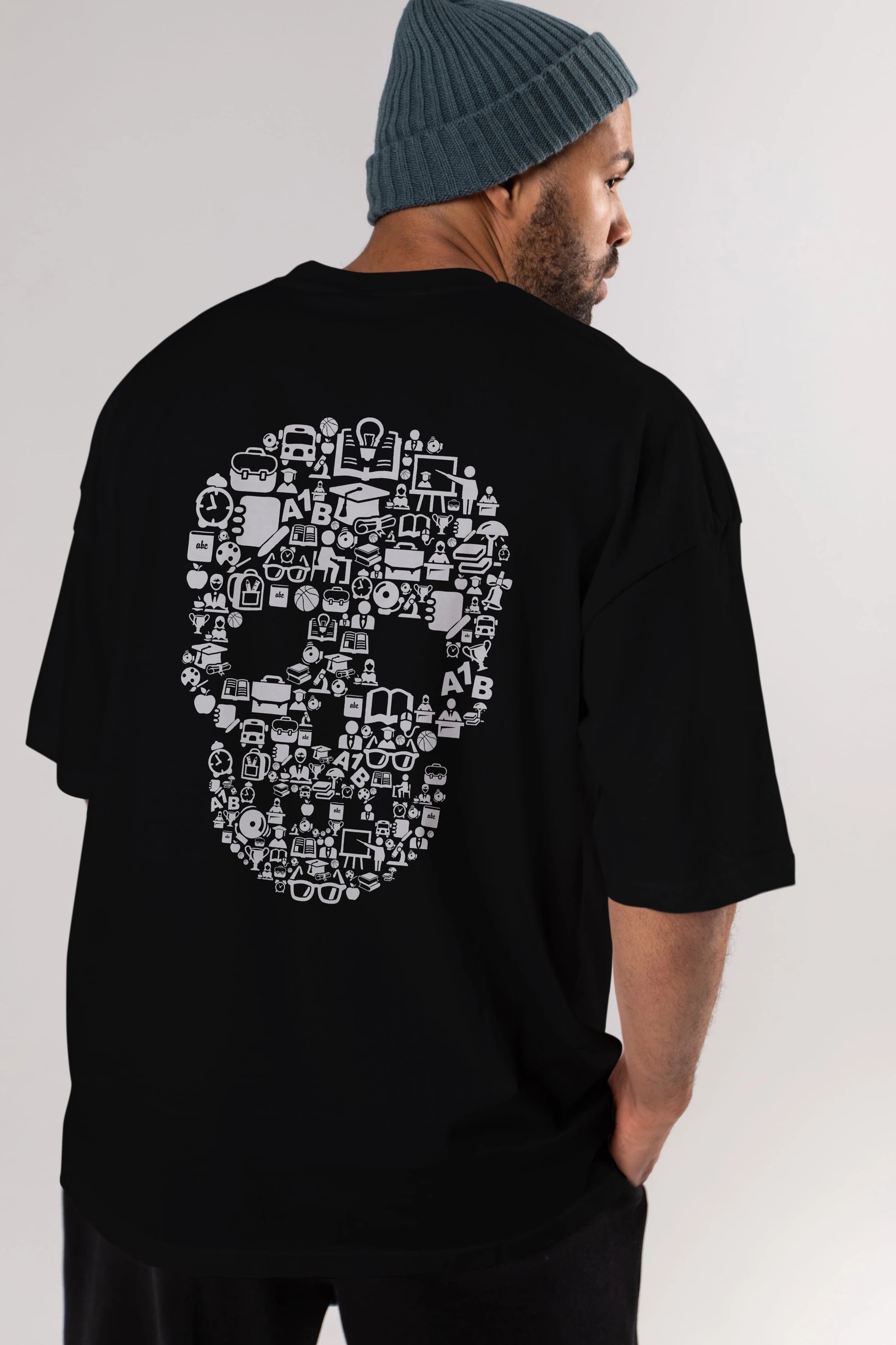 Dead  School Arka Baskılı Oversize t-shirt %100 pamuk Erkek Kadın Unisex