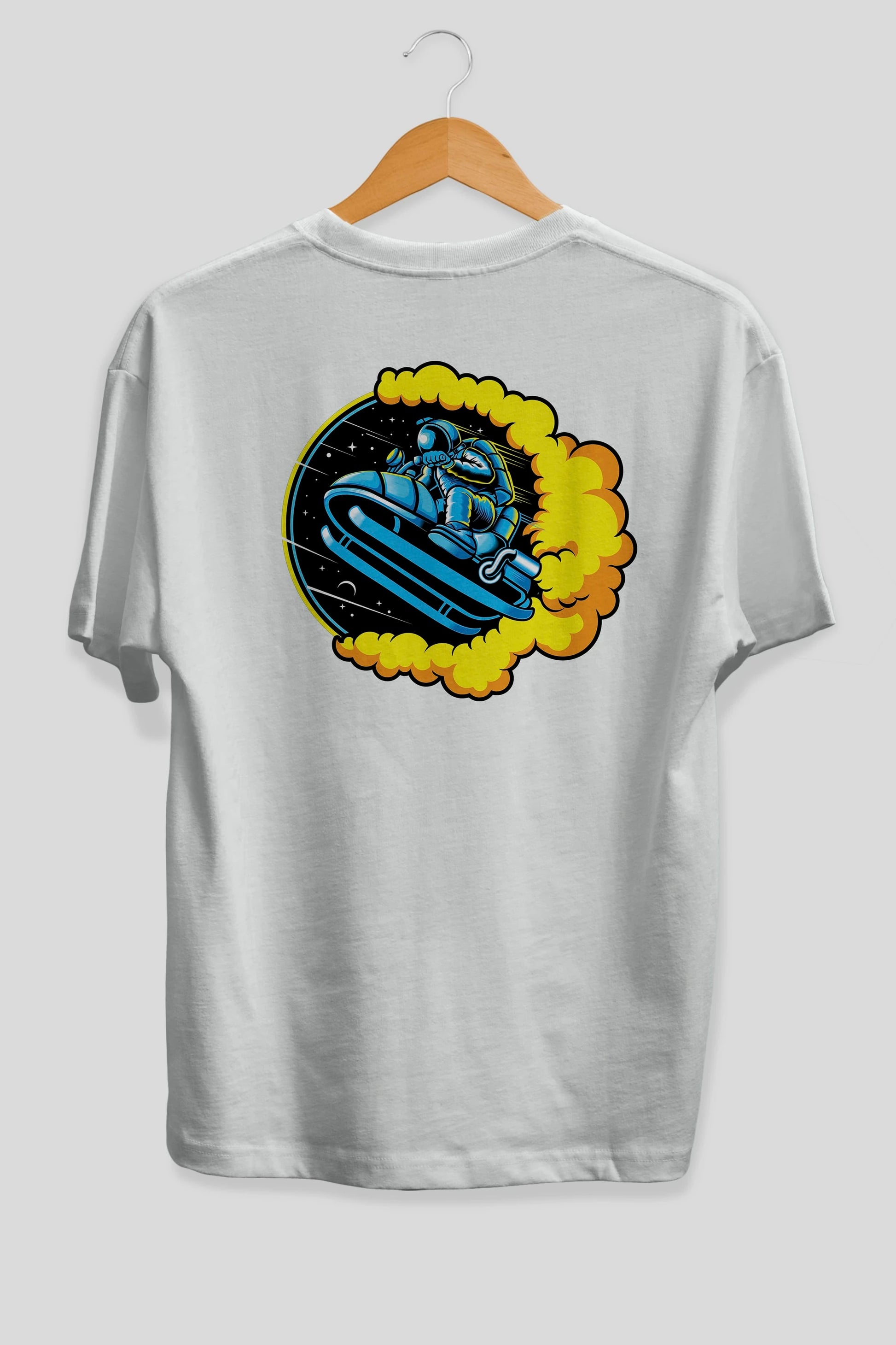 Astrojump with Snowmobile Arka Baskılı Oversize t-shirt Erkek Kadın Unisex