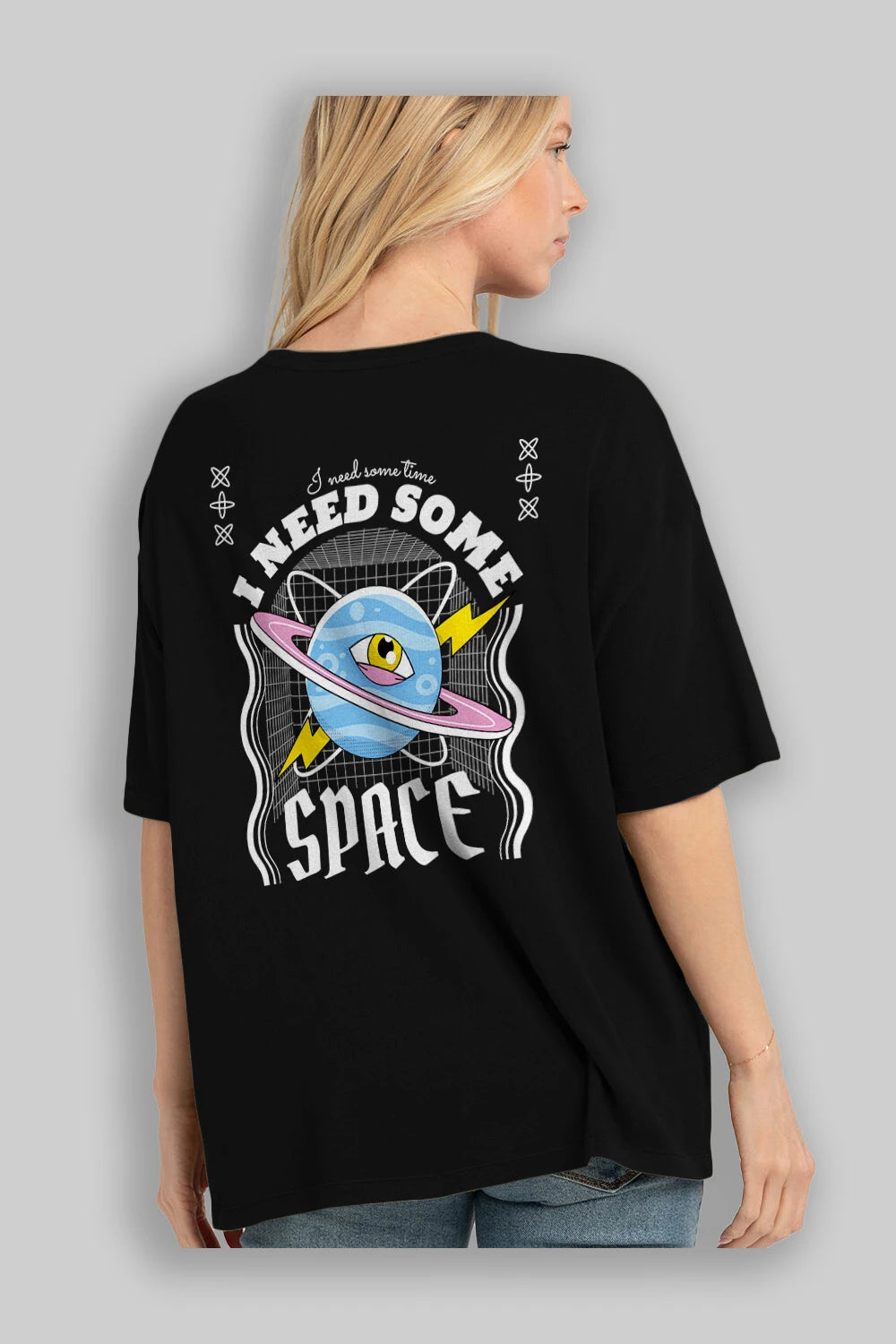 I Need Some Space Arka Baskılı Oversize t-shirt Erkek Kadın Unisex