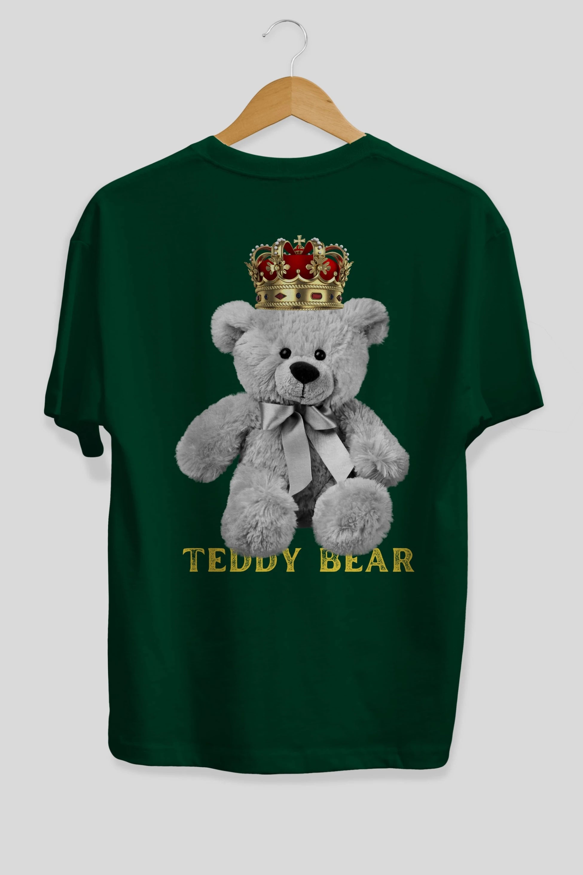 Teddy Bear Arka Baskılı Oversize t-shirt Erkek Kadın Unisex %100 Pamuk