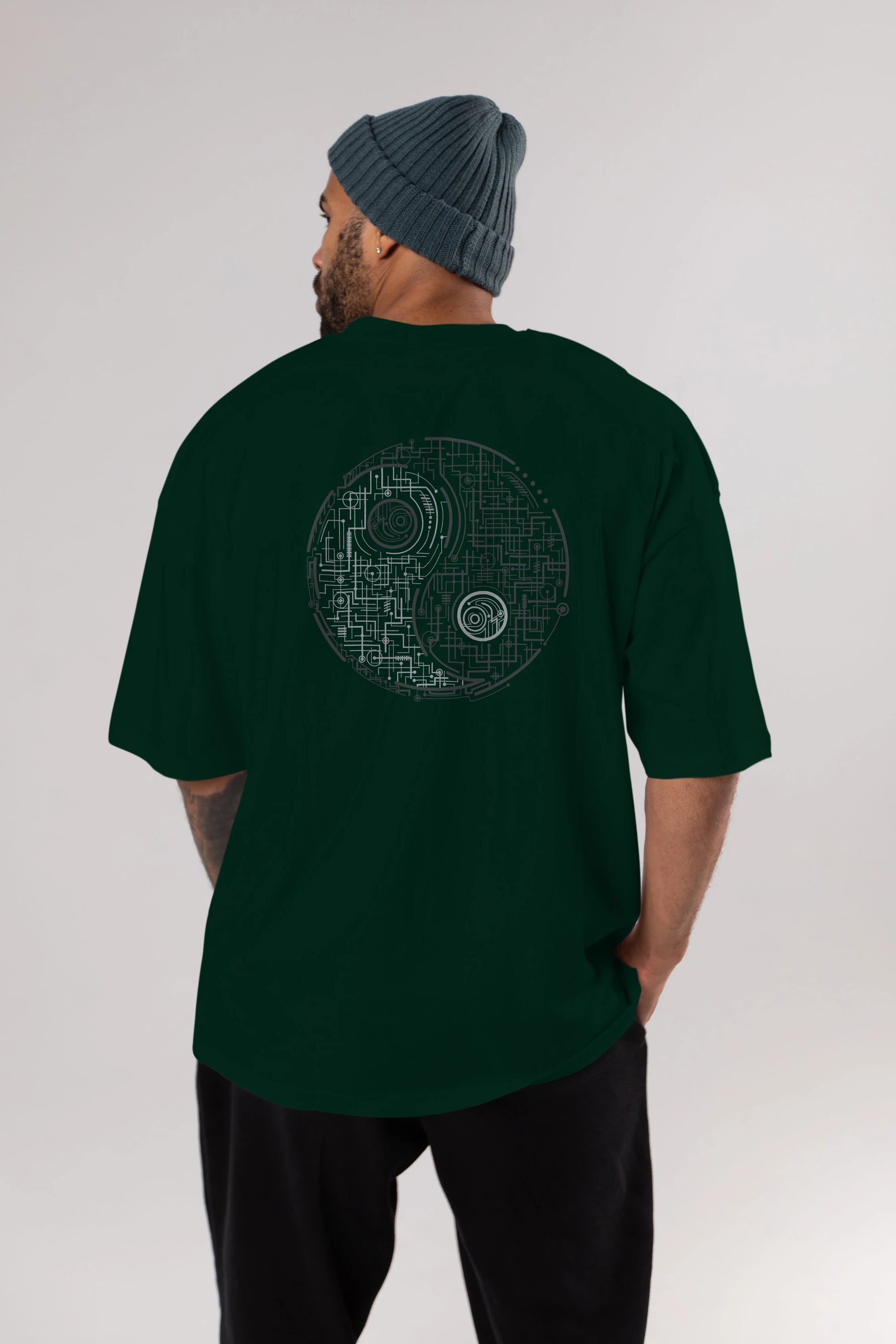 Electric Balance Arka Baskılı Oversize t-shirt %100 pamuk Erkek Kadın Unisex