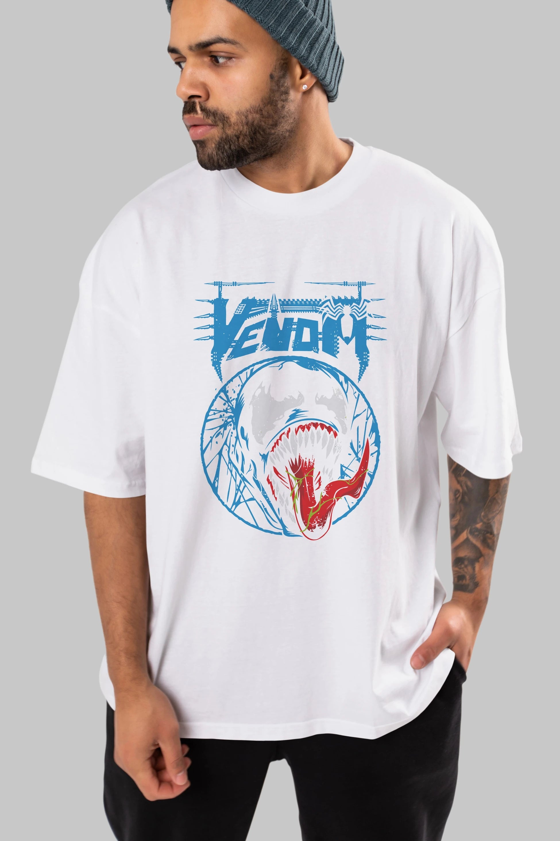 Venom (23) Ön Baskılı Oversize t-shirt Erkek Kadın Unisex %100 Pamuk Bisiklet Yaka tişort