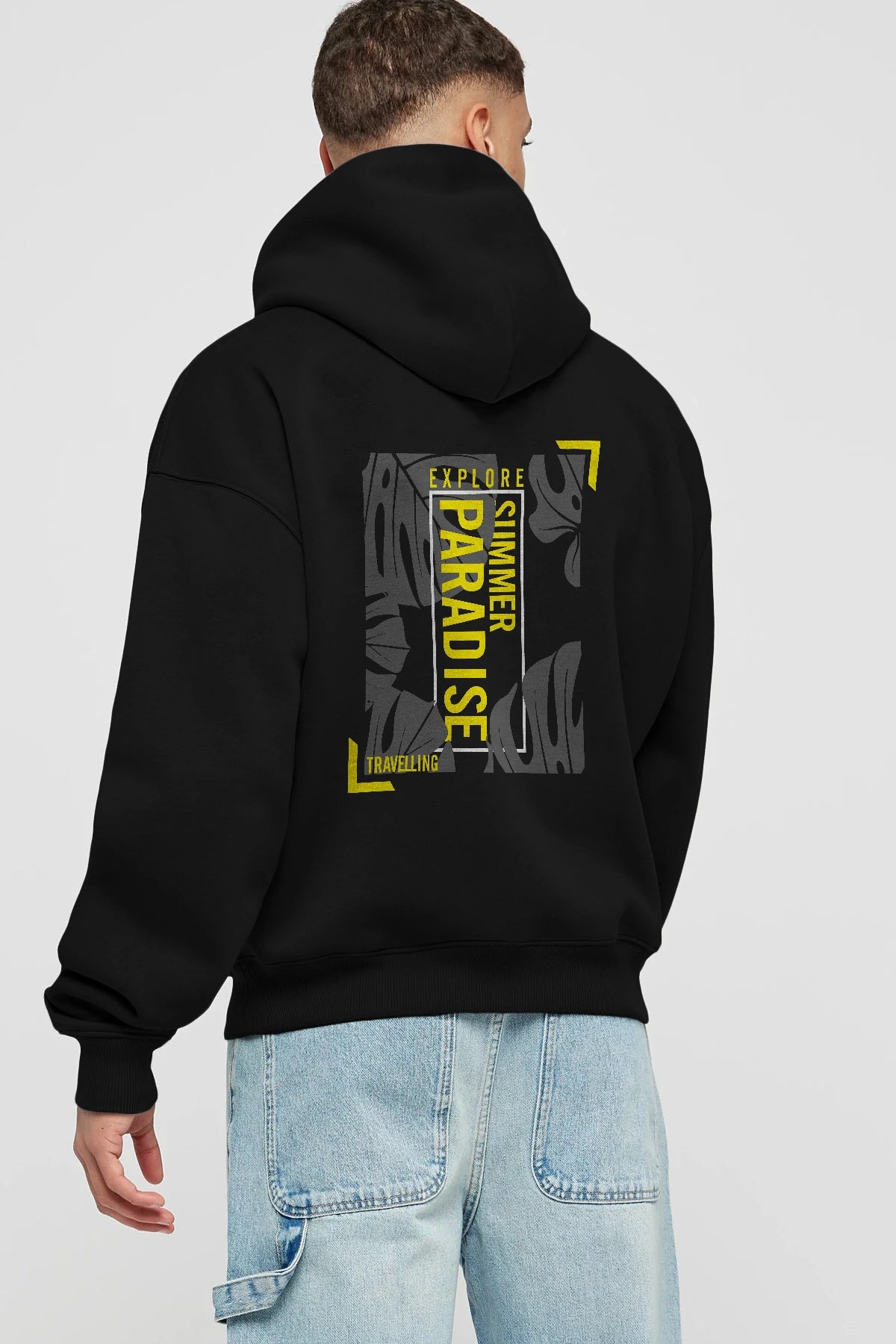 Explore Summer Arka Baskılı Hoodie Oversize Kapüşonlu Sweatshirt Erkek Kadın Unisex