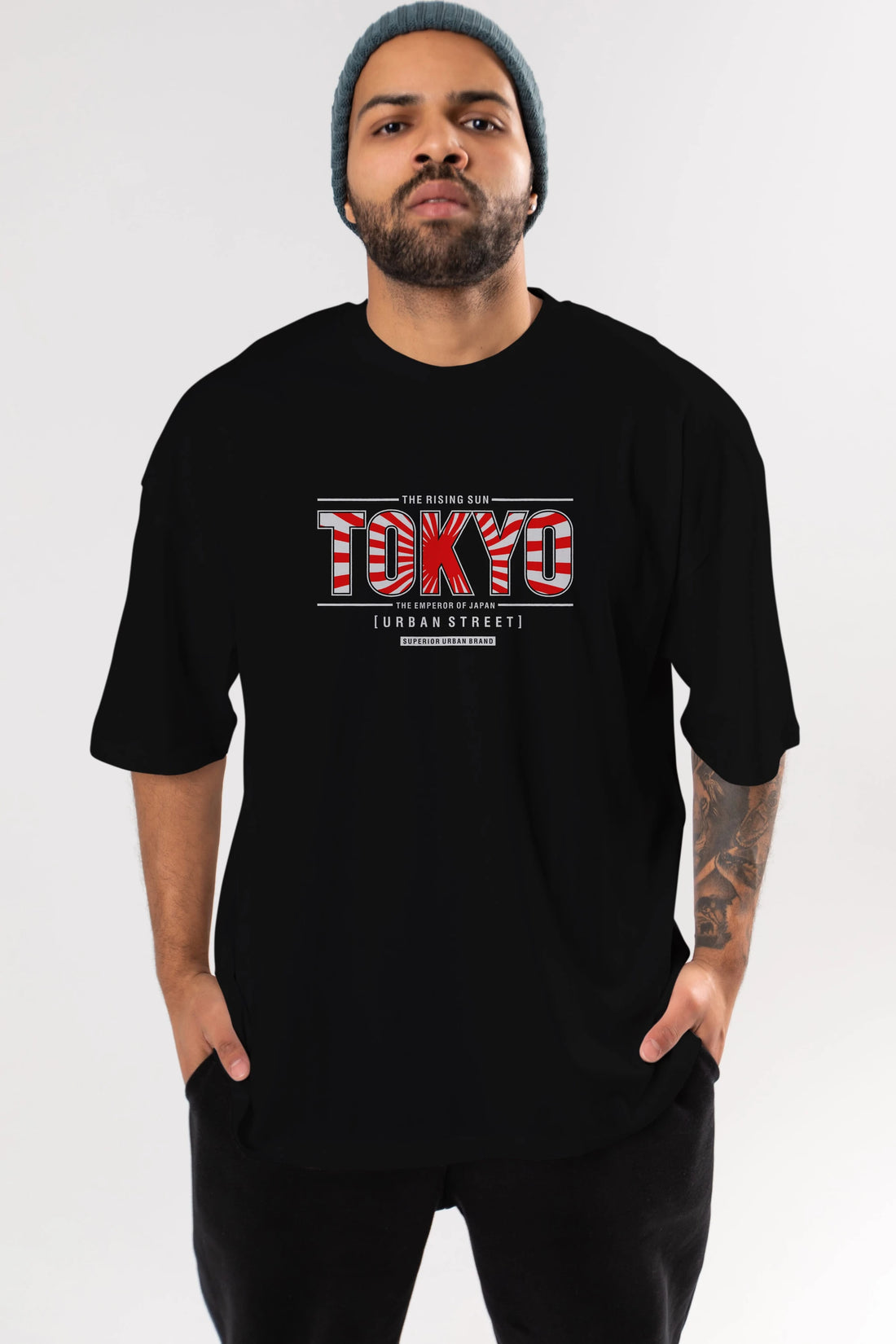 Tokyo Ön Baskılı Oversize t-shirt Erkek Kadın Unisex