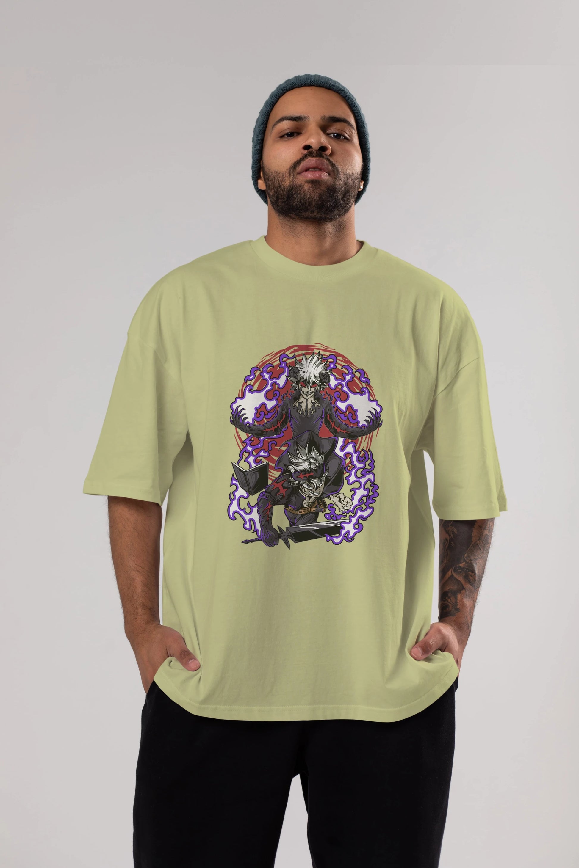 BLACK CLOVER DEVIL UNION Anime Ön Baskılı Oversize t-shirt %100 pamuk Erkek Kadın Unisex