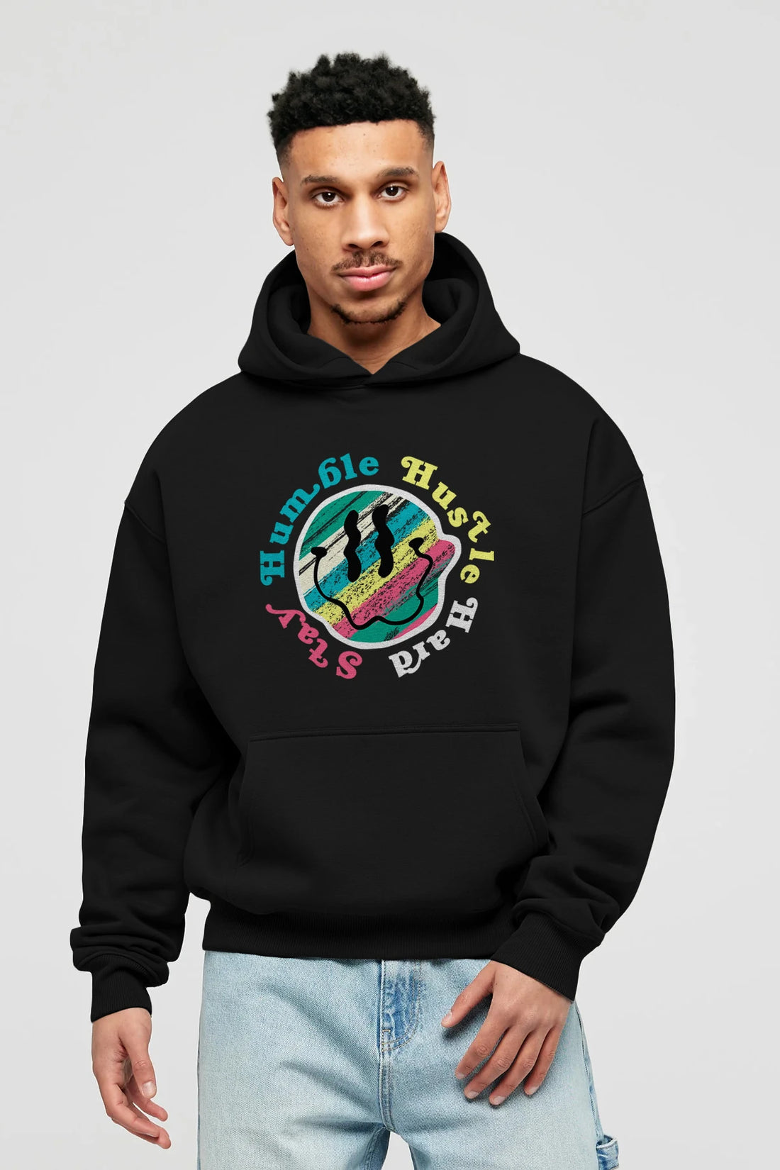 Stay Humble 2 Ön Baskılı Hoodie Oversize Kapüşonlu Sweatshirt Erkek Kadın Unisex