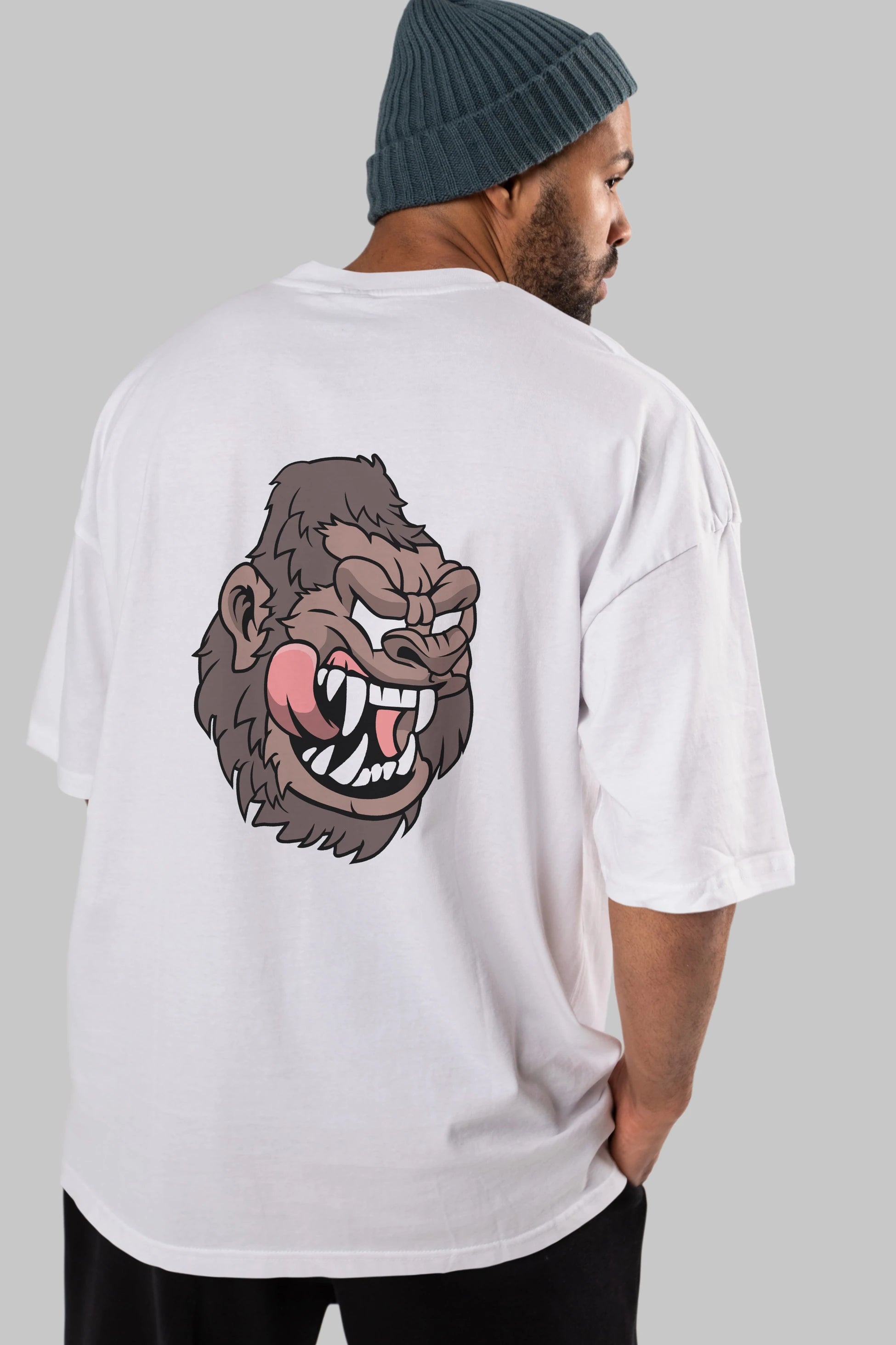 Big Gorilla Arka Baskılı Oversize t-shirt Erkek Kadın Unisex %100 Pamuk tişort