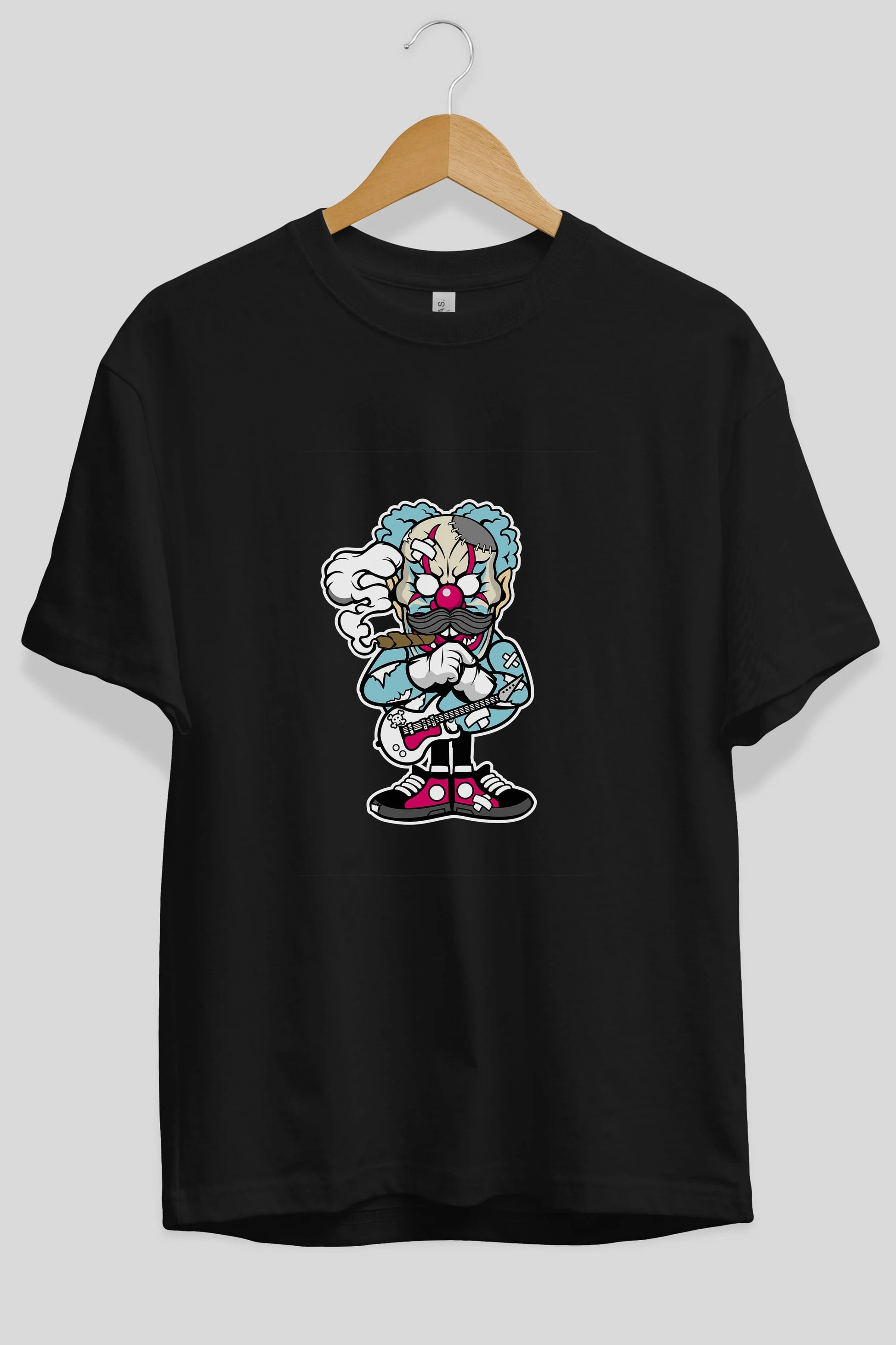 Clown Monster Ön Baskılı Oversize t-shirt Erkek Kadın Unisex %100 Pamuk tişort