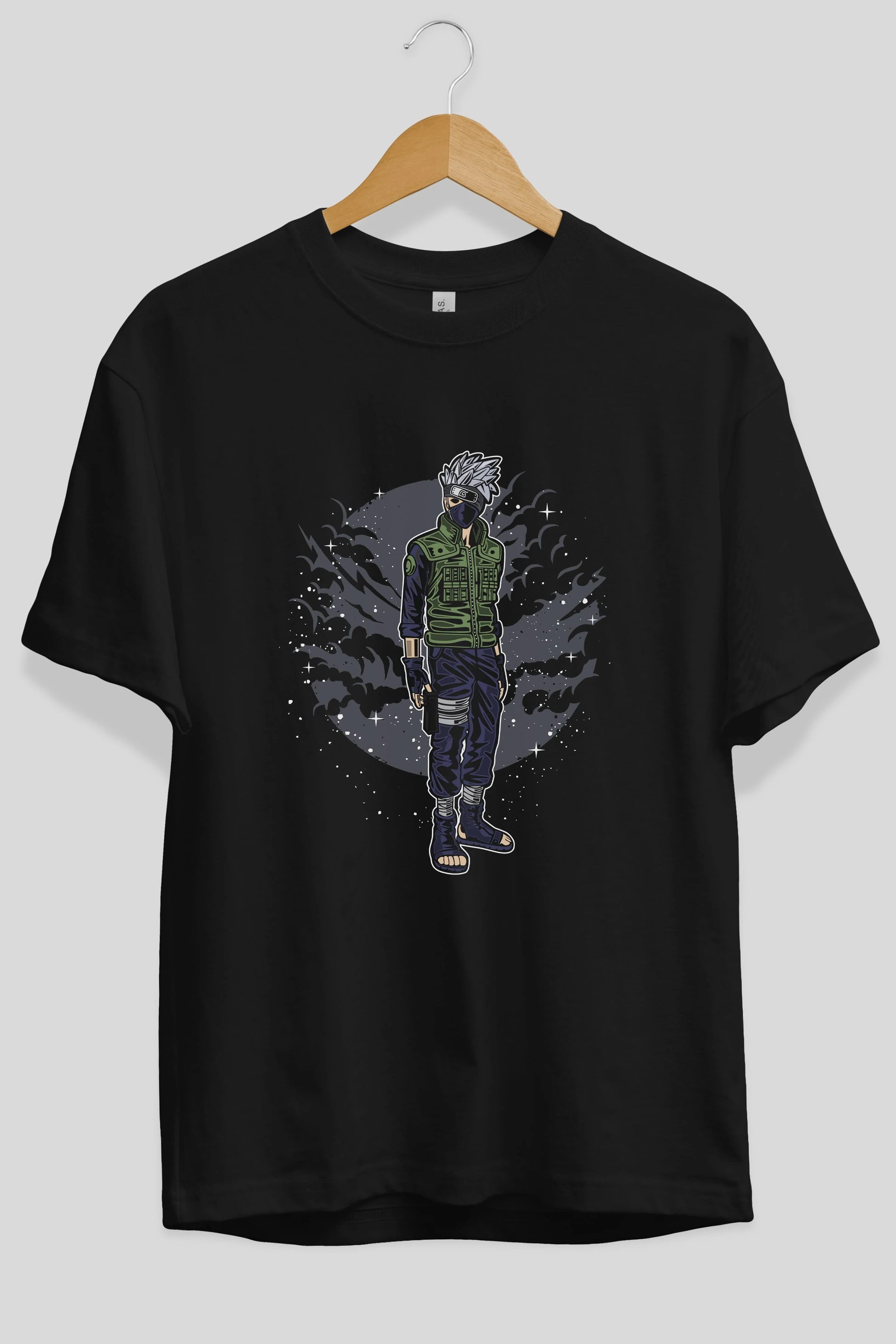 SHINOBI Ön Baskılı Oversize t-shirt Erkek Kadın Unisex %100 Pamuk tişort