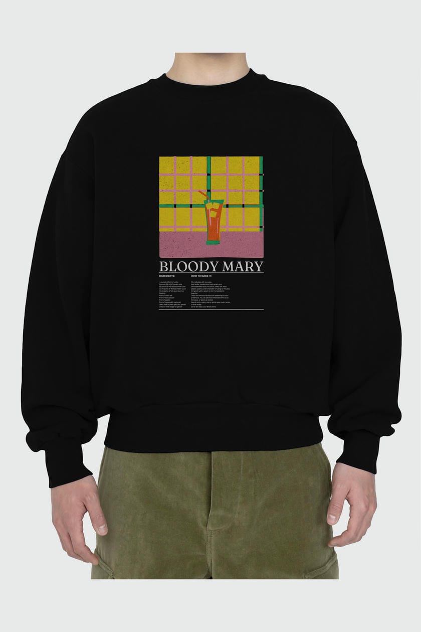 Bloody Mary ön Baskılı Oversize Sweatshirt Erkek Kadın Unisex