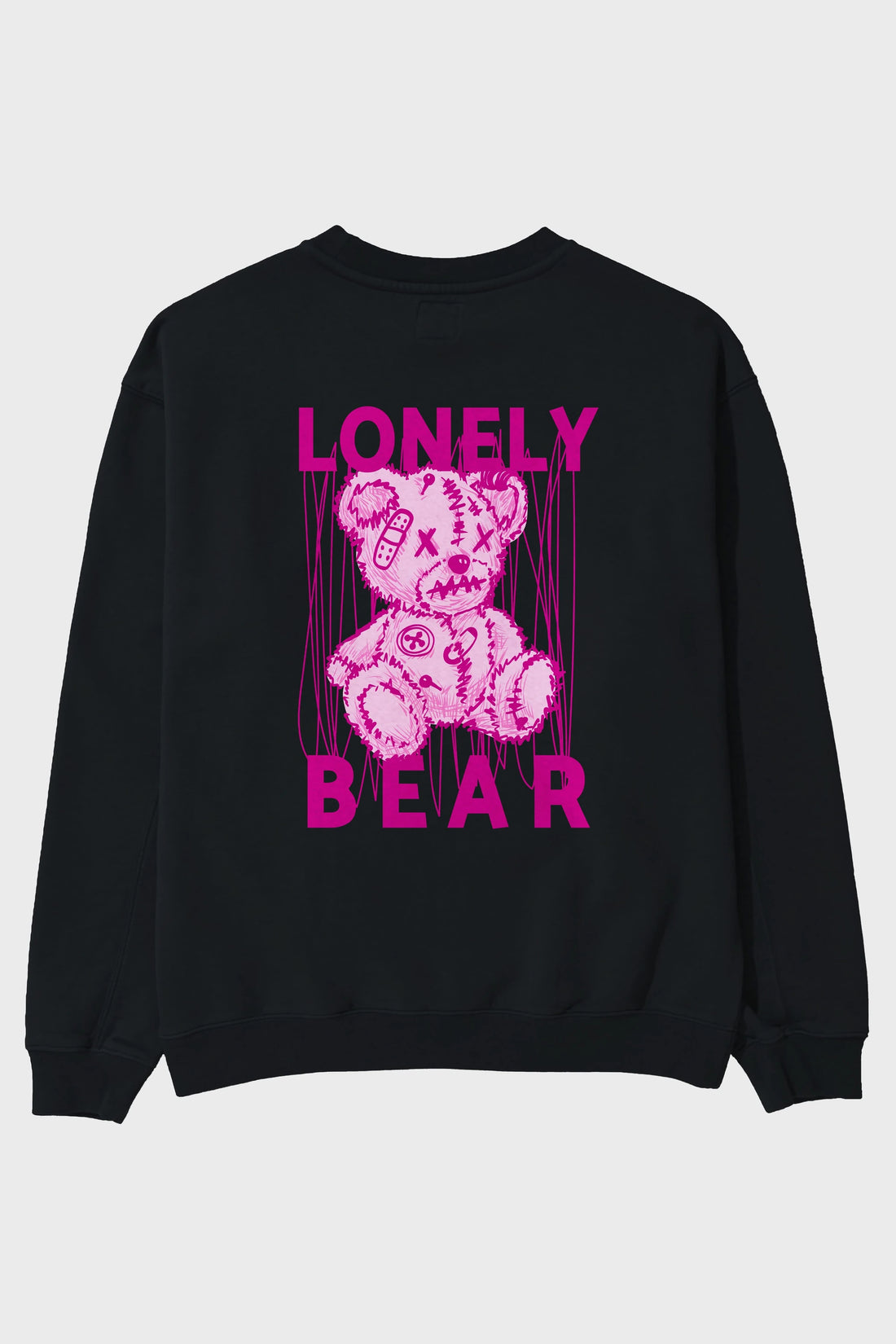 Lonely Bear Arka Baskılı Oversize Sweatshirt Erkek Kadın Unisex