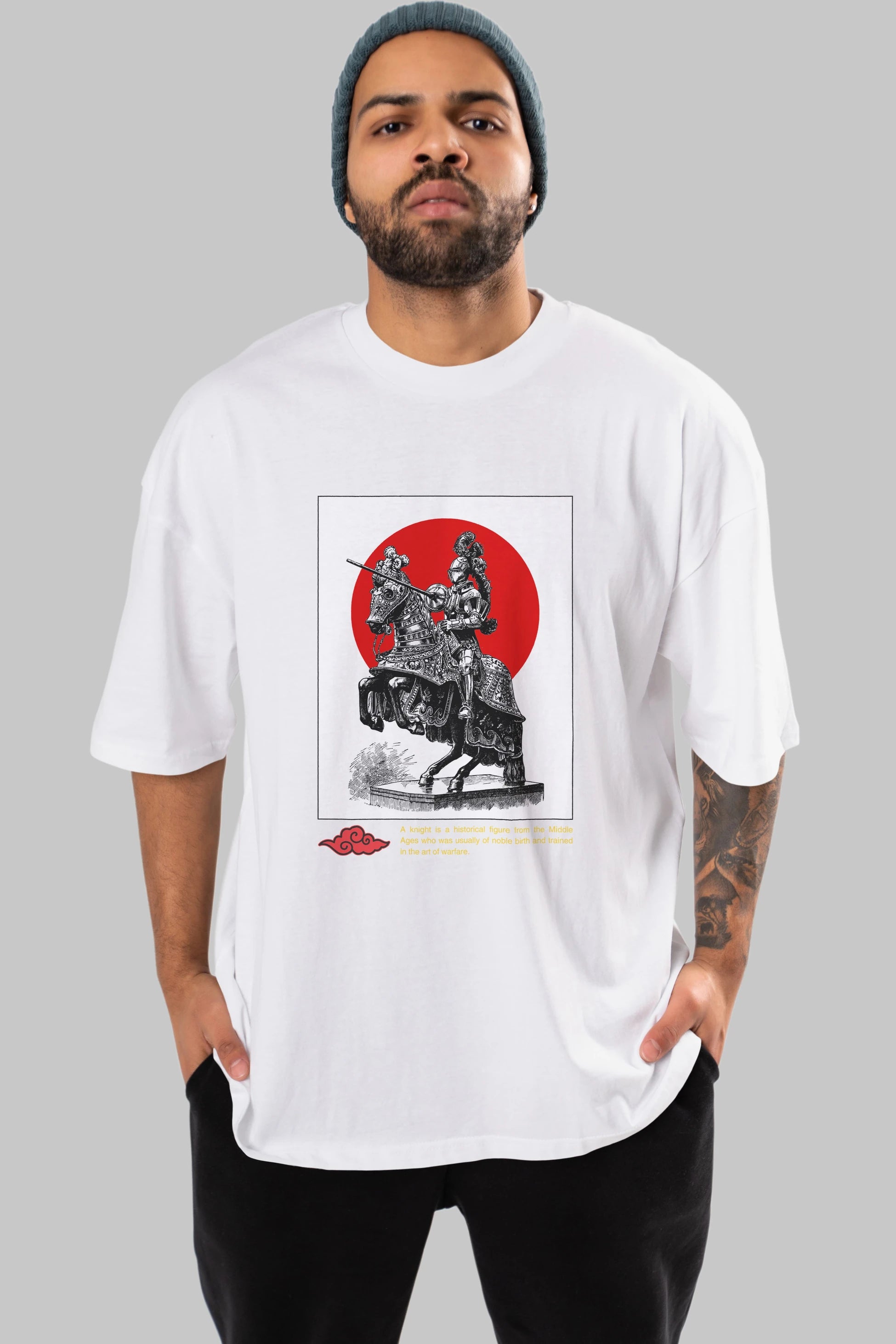 Japan Streetwear 2 Ön Baskılı Oversize t-shirt Erkek Kadın Unisex