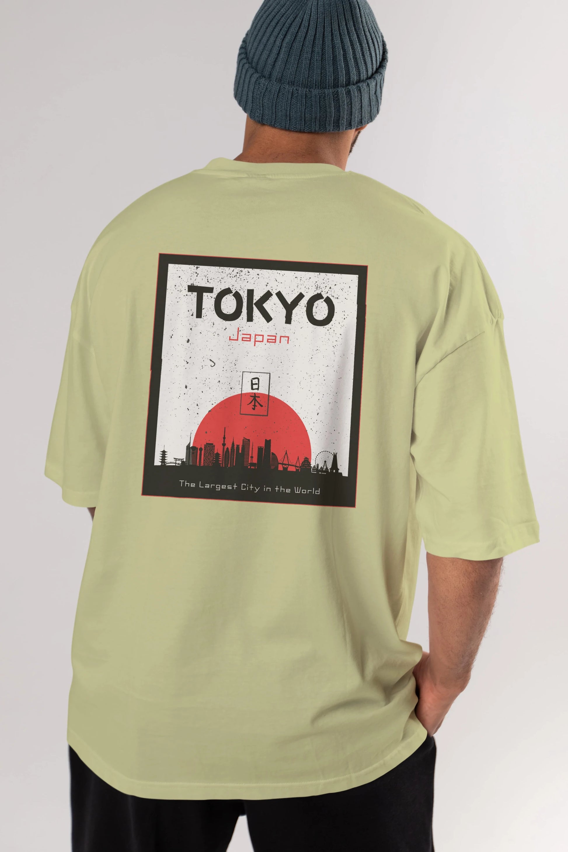 Tokyo Japan Yazılı Arka Baskılı Oversize t-shirt Erkek Kadın Unisex