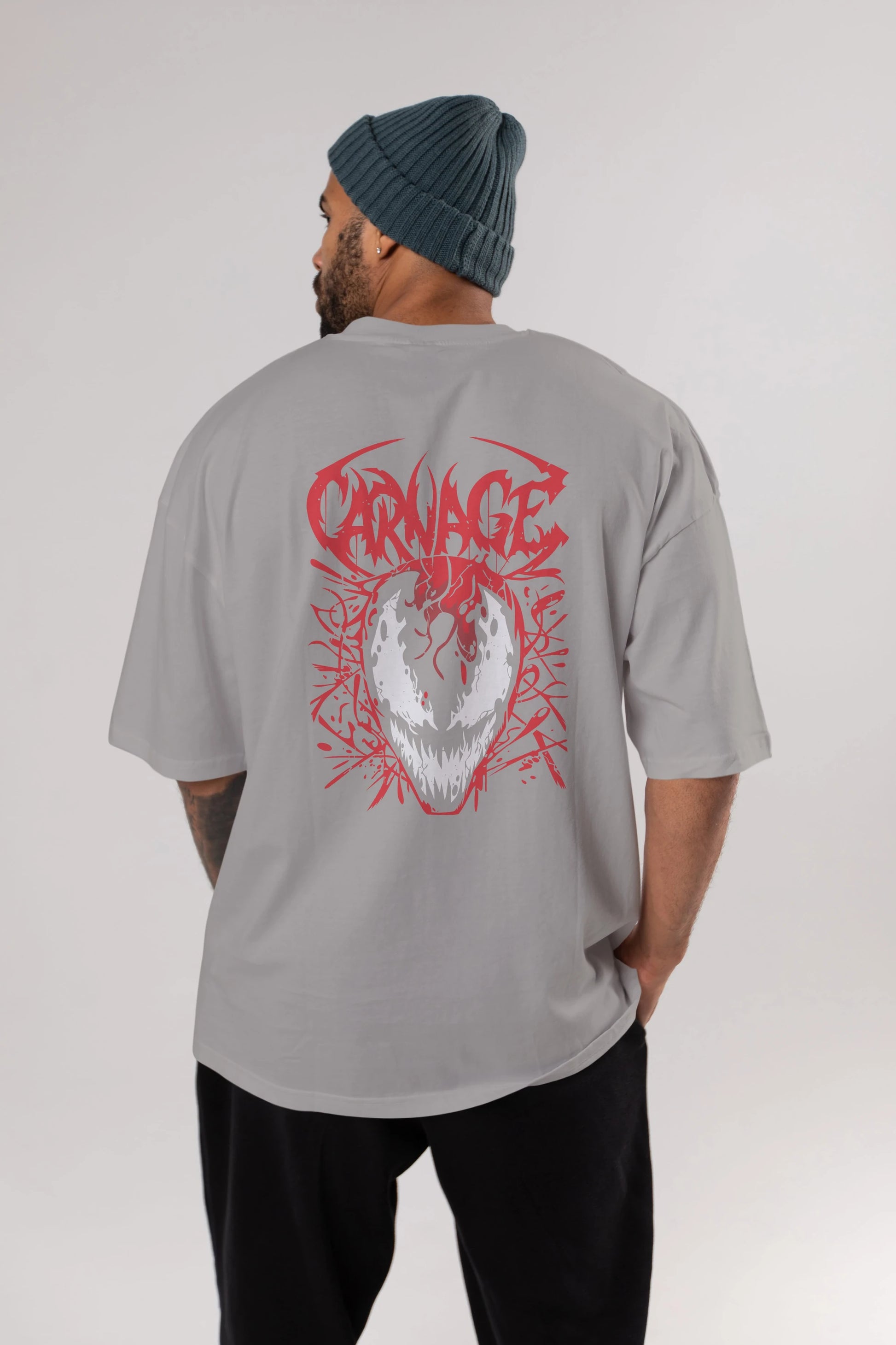 Venom (22) Arka Baskılı Oversize t-shirt Erkek Kadın Unisex %100 Pamuk Bisiklet Yaka tişort