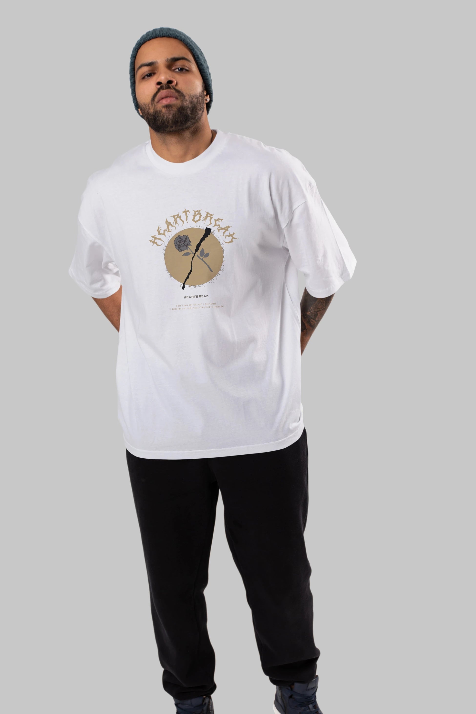 Heartbreak Ön Baskılı Oversize t-shirt Erkek Kadın Unisex