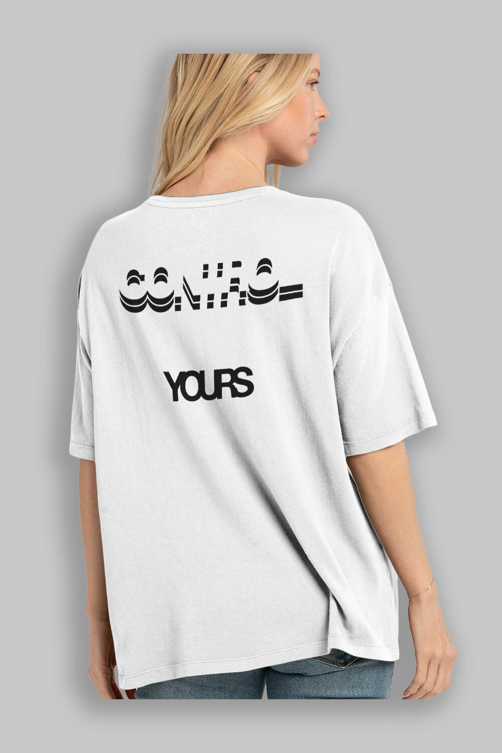 Control Your Mind Arka Baskılı Oversize t-shirt Erkek Kadın Unisex