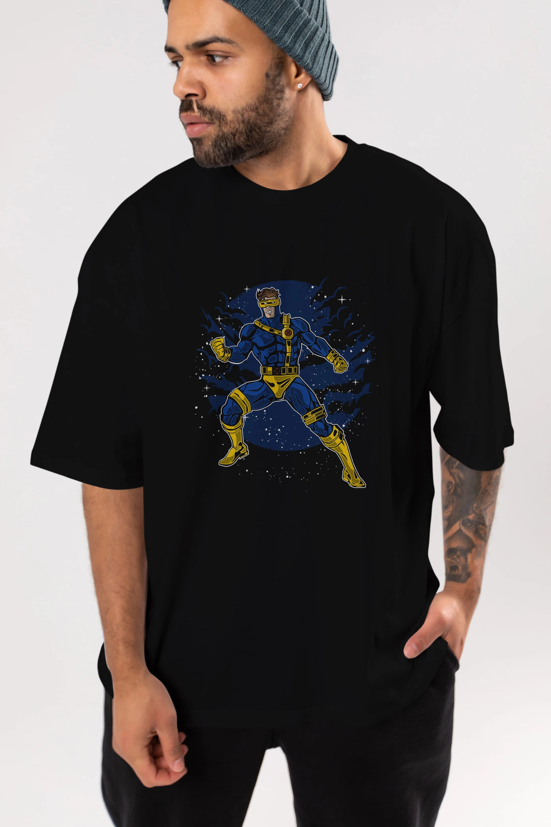 CYCLOPS Ön Baskılı Oversize t-shirt Erkek Kadın Unisex %100 Pamuk tişort