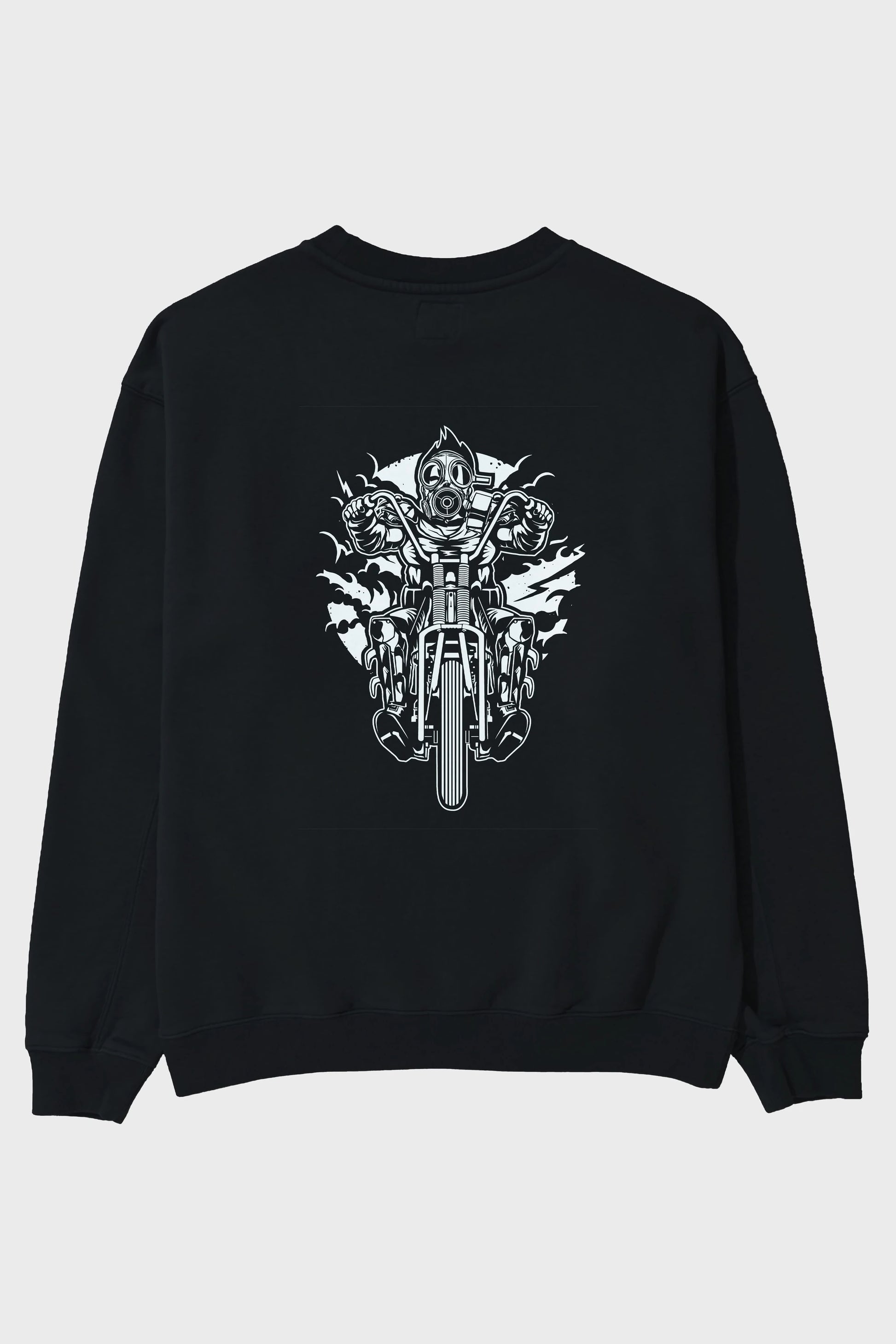 Gasmask Chopper Arka Baskılı Oversize Sweatshirt Erkek Kadın Unisex