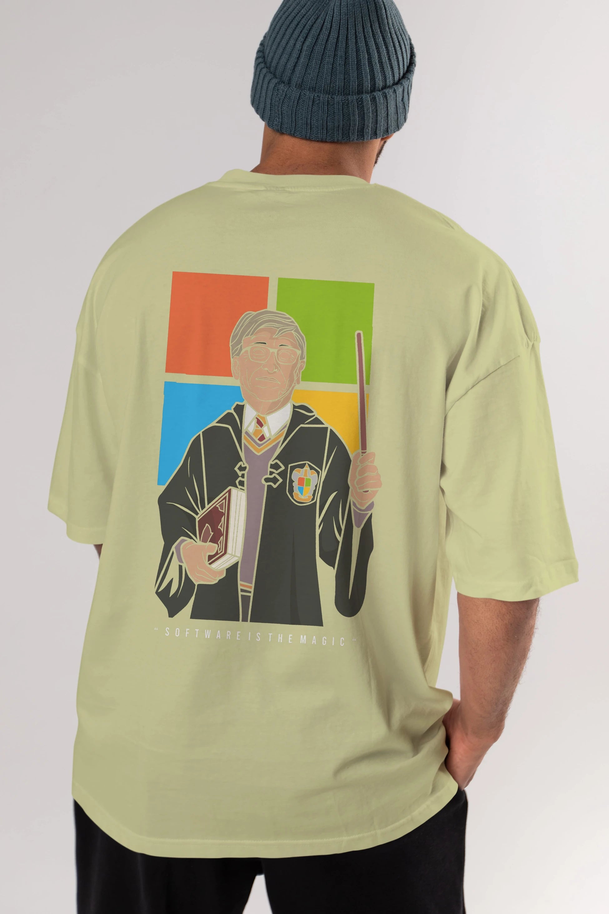 Harry Potter Gates Arka Baskılı Oversize t-shirt Erkek Kadın Unisex %100 Pamuk tişort