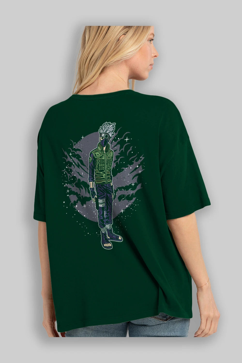 SHINOBI Arka Baskılı Oversize t-shirt Erkek Kadın Unisex %100 Pamuk