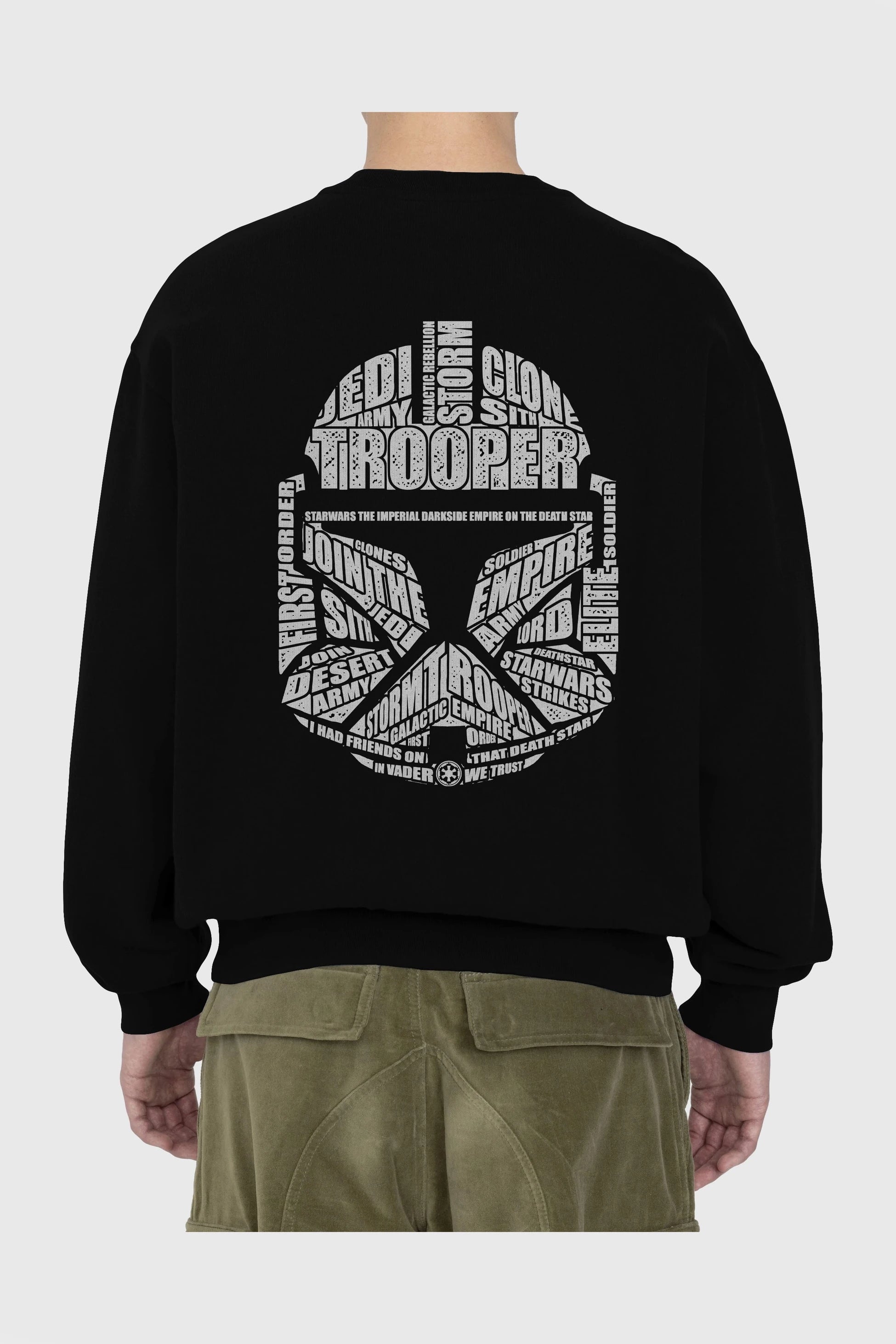 Trooper Arka Baskılı Oversize Sweatshirt Erkek Kadın Unisex