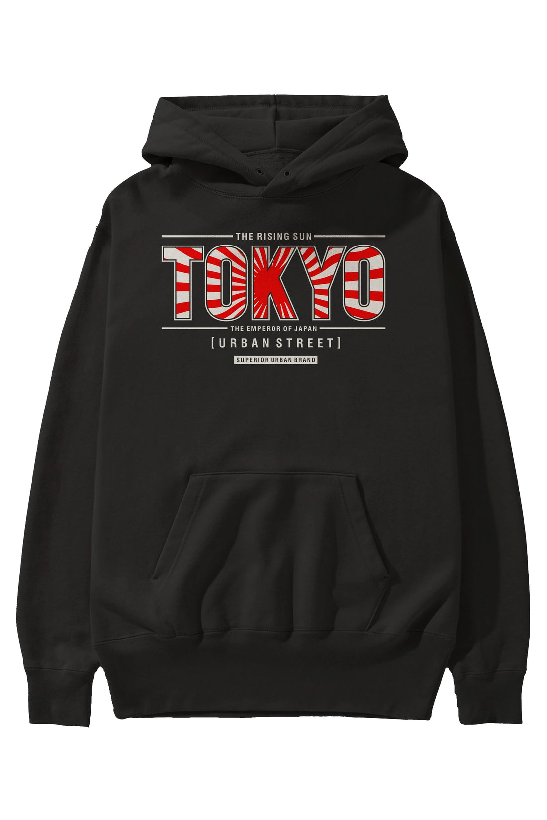 Tokyo Ön Baskılı Oversize Hoodie Kapüşonlu Sweatshirt Erkek Kadın Unisex