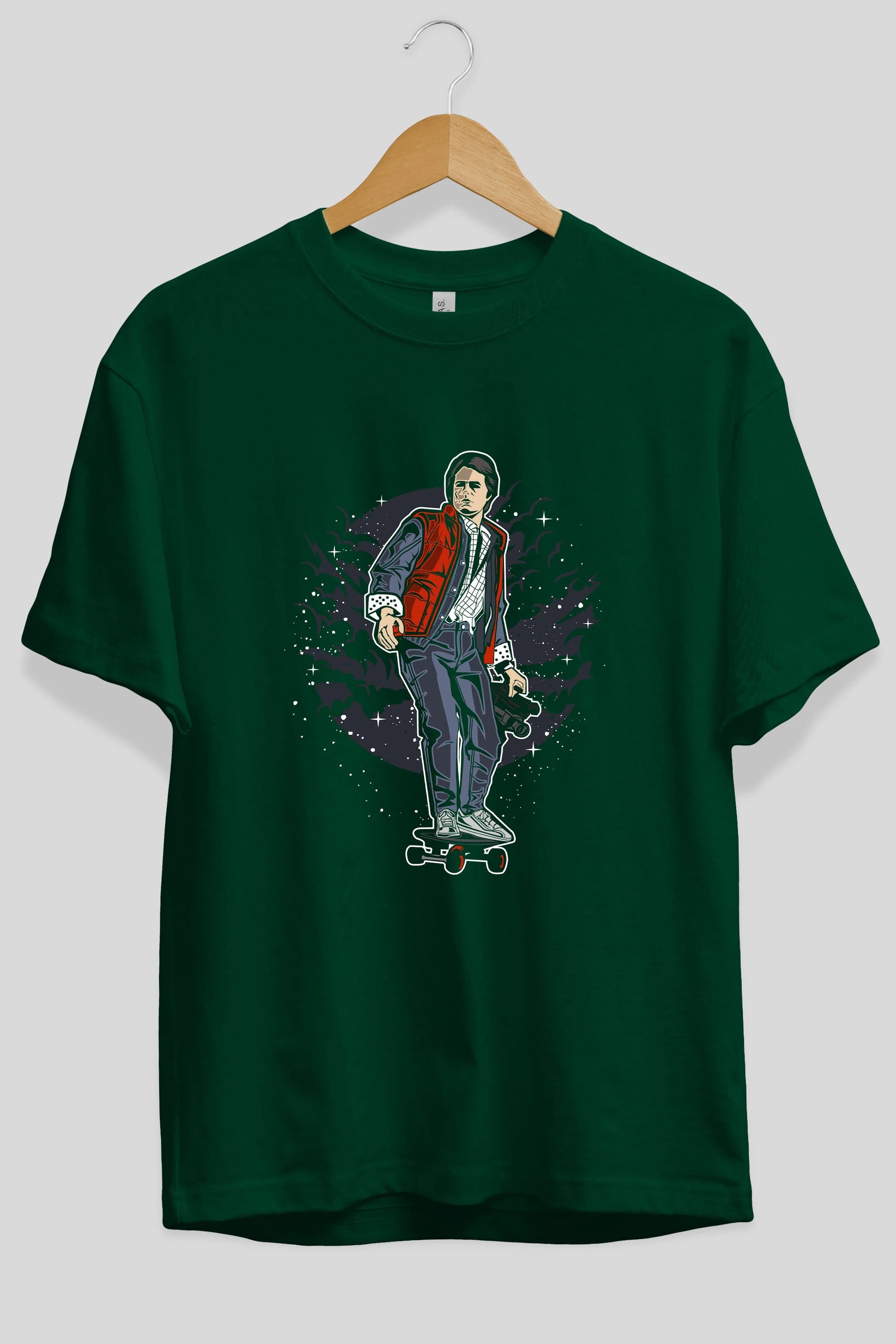 MARTY Ön Baskılı Oversize t-shirt Erkek Kadın Unisex %100 Pamuk tişort