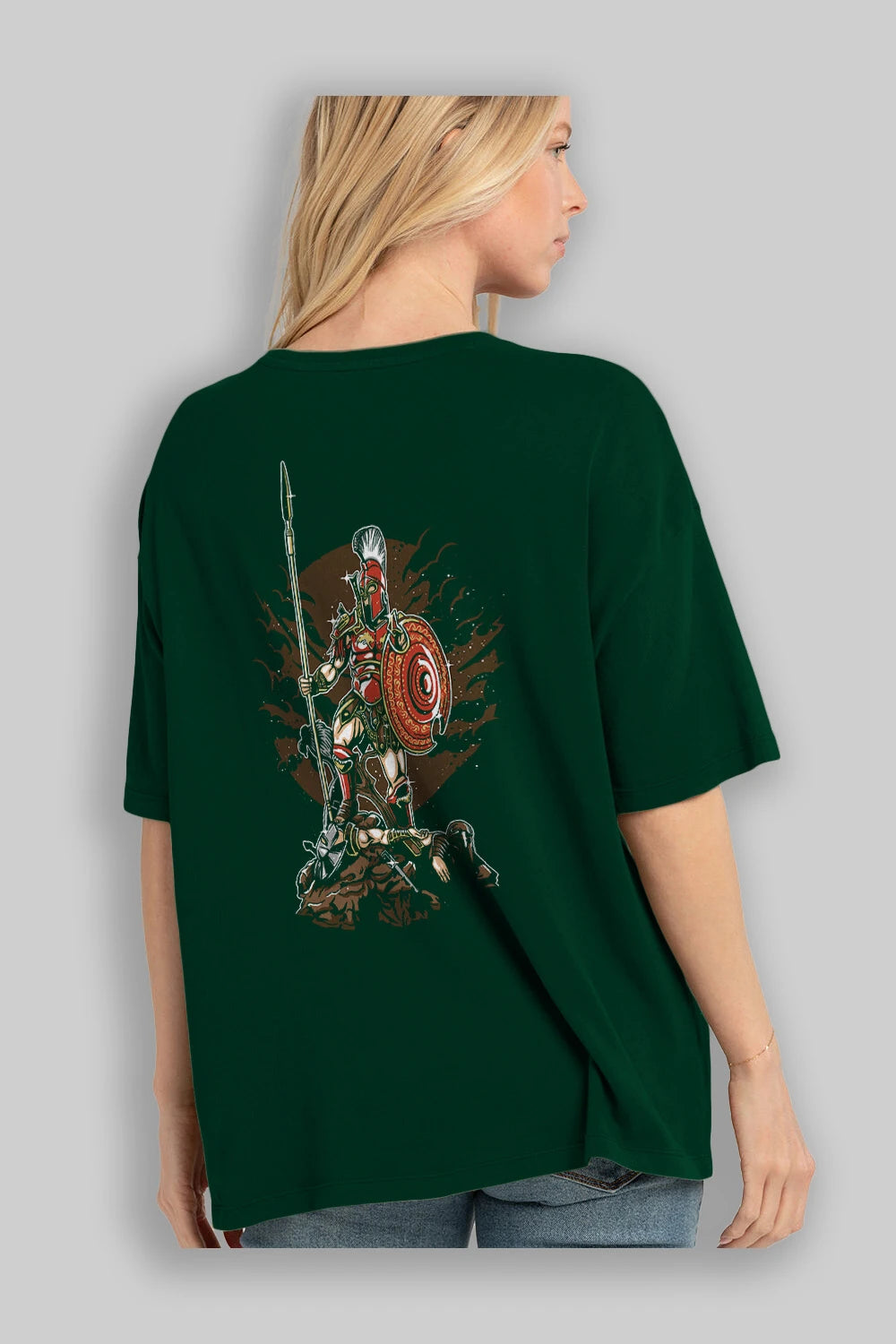 Sparta Arka Baskılı Oversize t-shirt Erkek Kadın Unisex %100 Pamuk