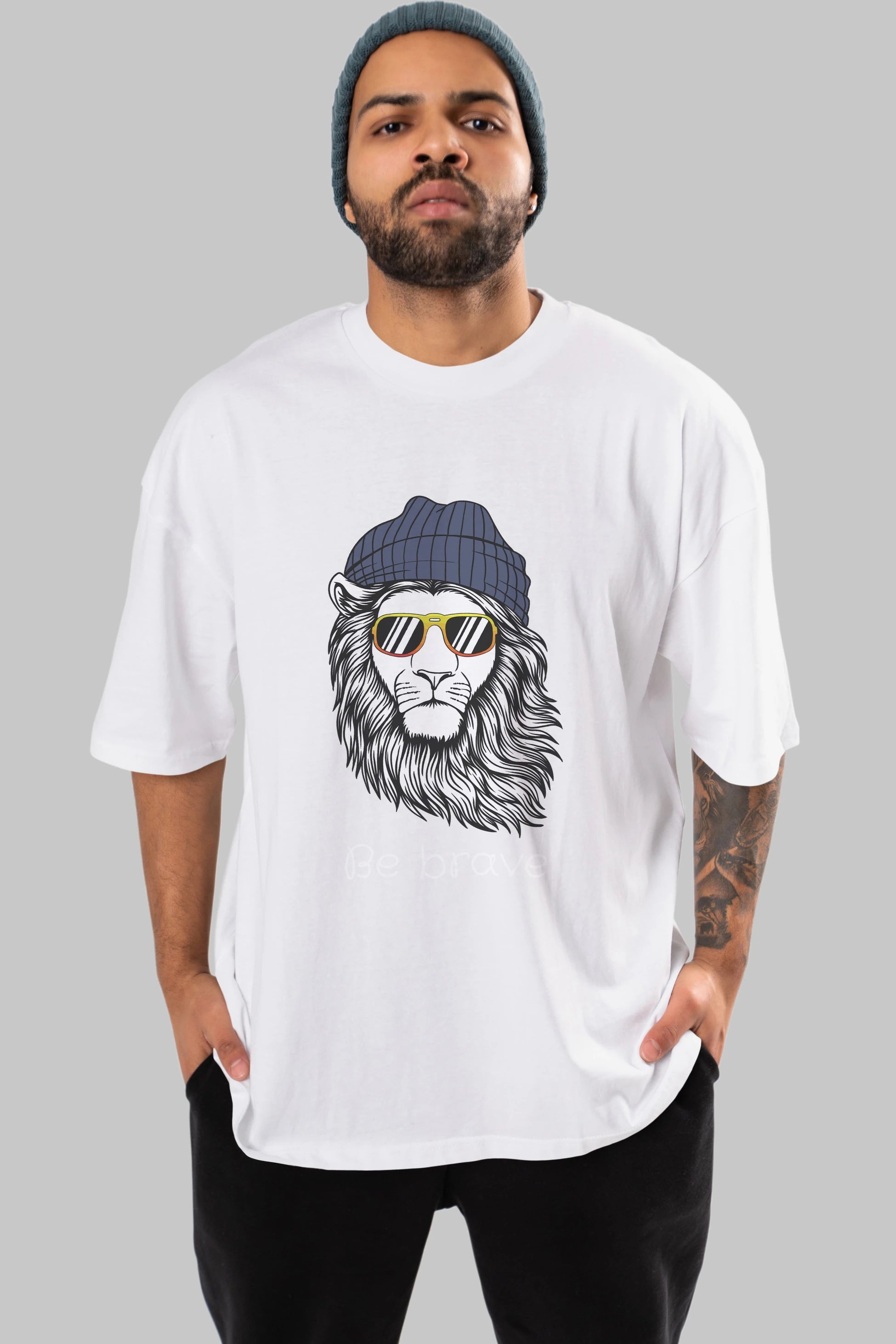 Be Brave Ön Baskılı Oversize t-shirt Erkek Kadın Unisex