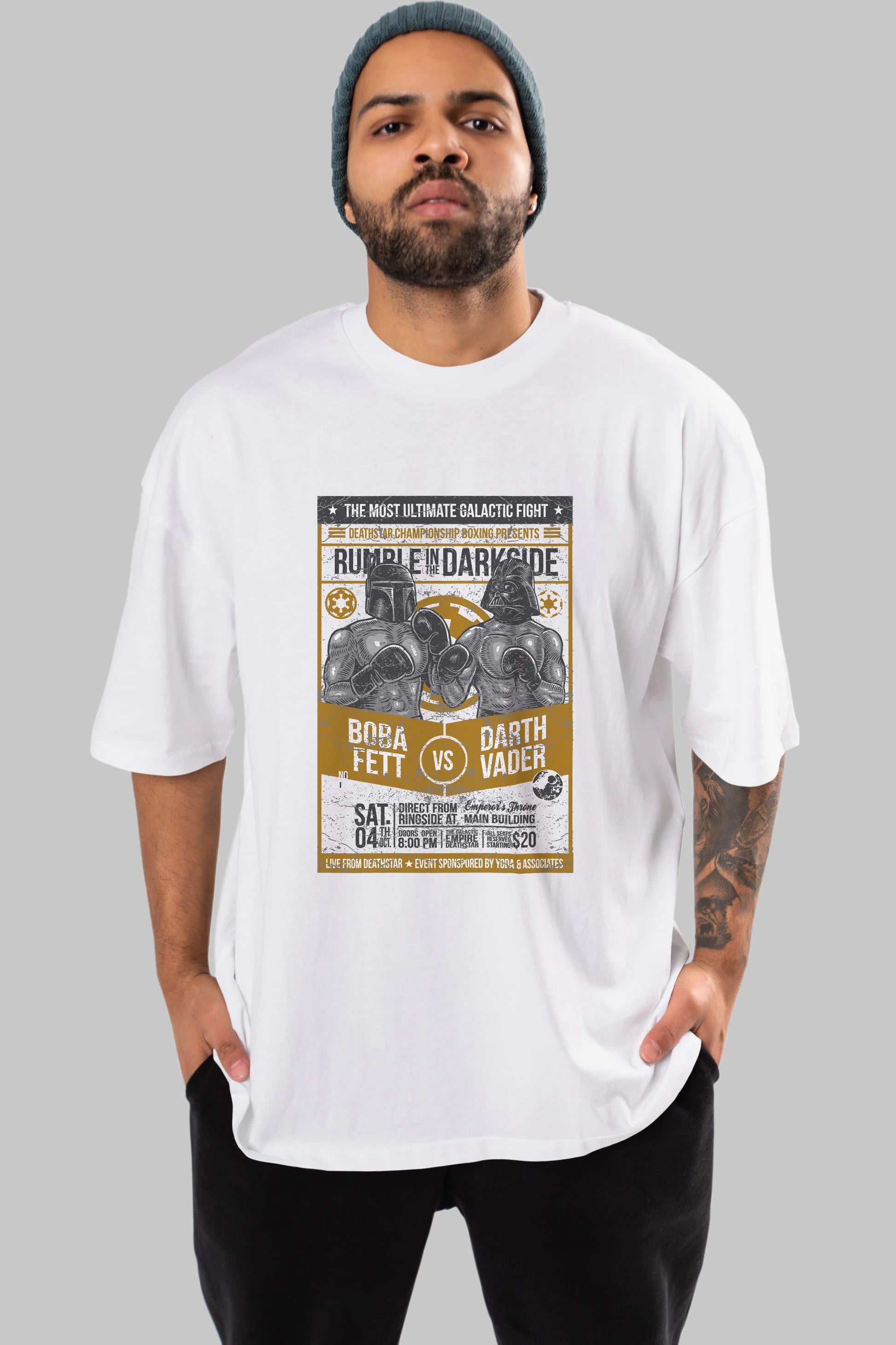 Rumble In The Darkside Ön Baskılı Oversize t-shirt Erkek Kadın Unisex %100 Pamuk tişort