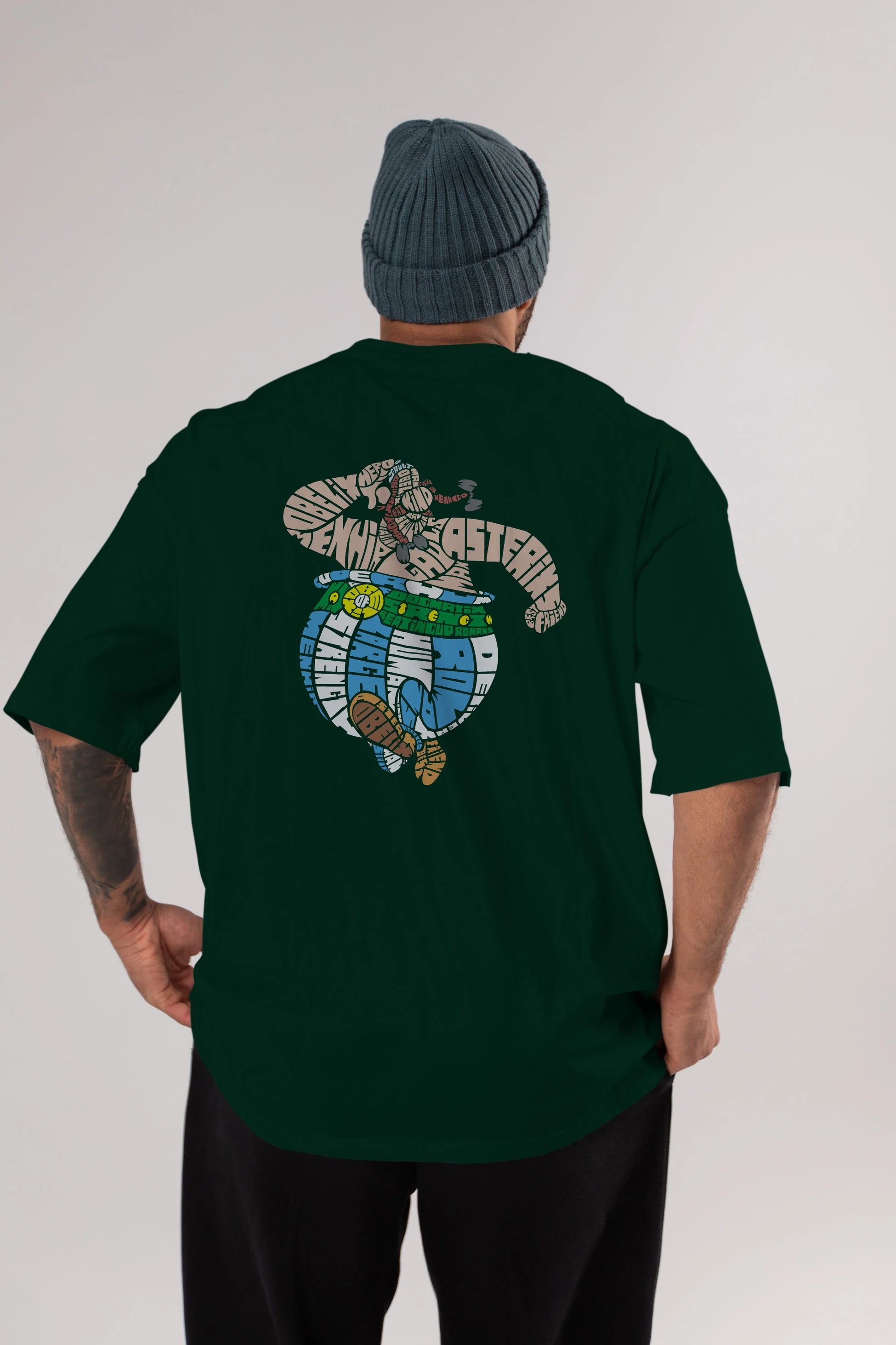Obelix Arka Baskılı Oversize t-shirt %100 pamuk Erkek Kadın Unisex