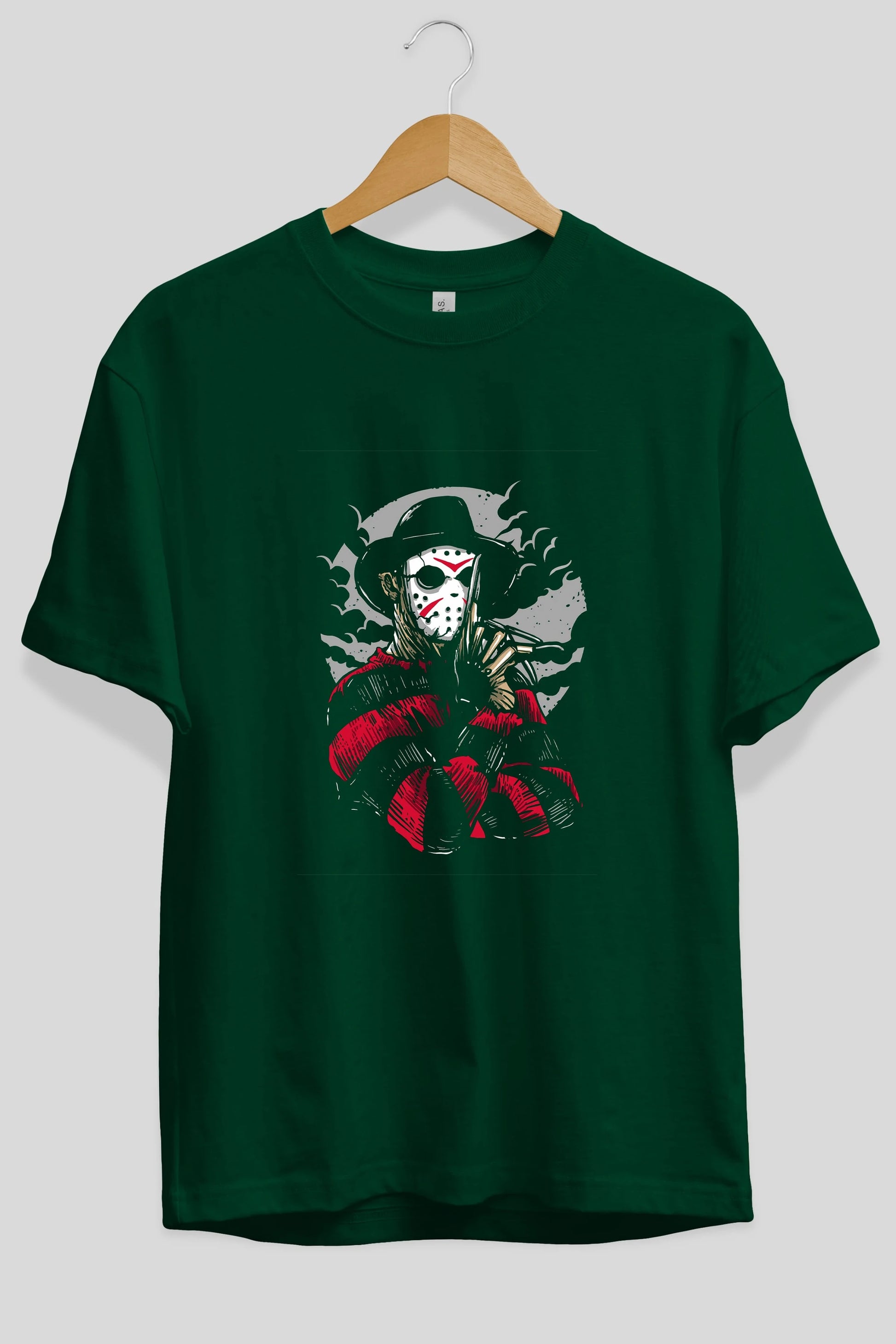 Freddy VS Jason (2) Ön Baskılı Oversize t-shirt Erkek Kadın Unisex %100 Pamuk tişort