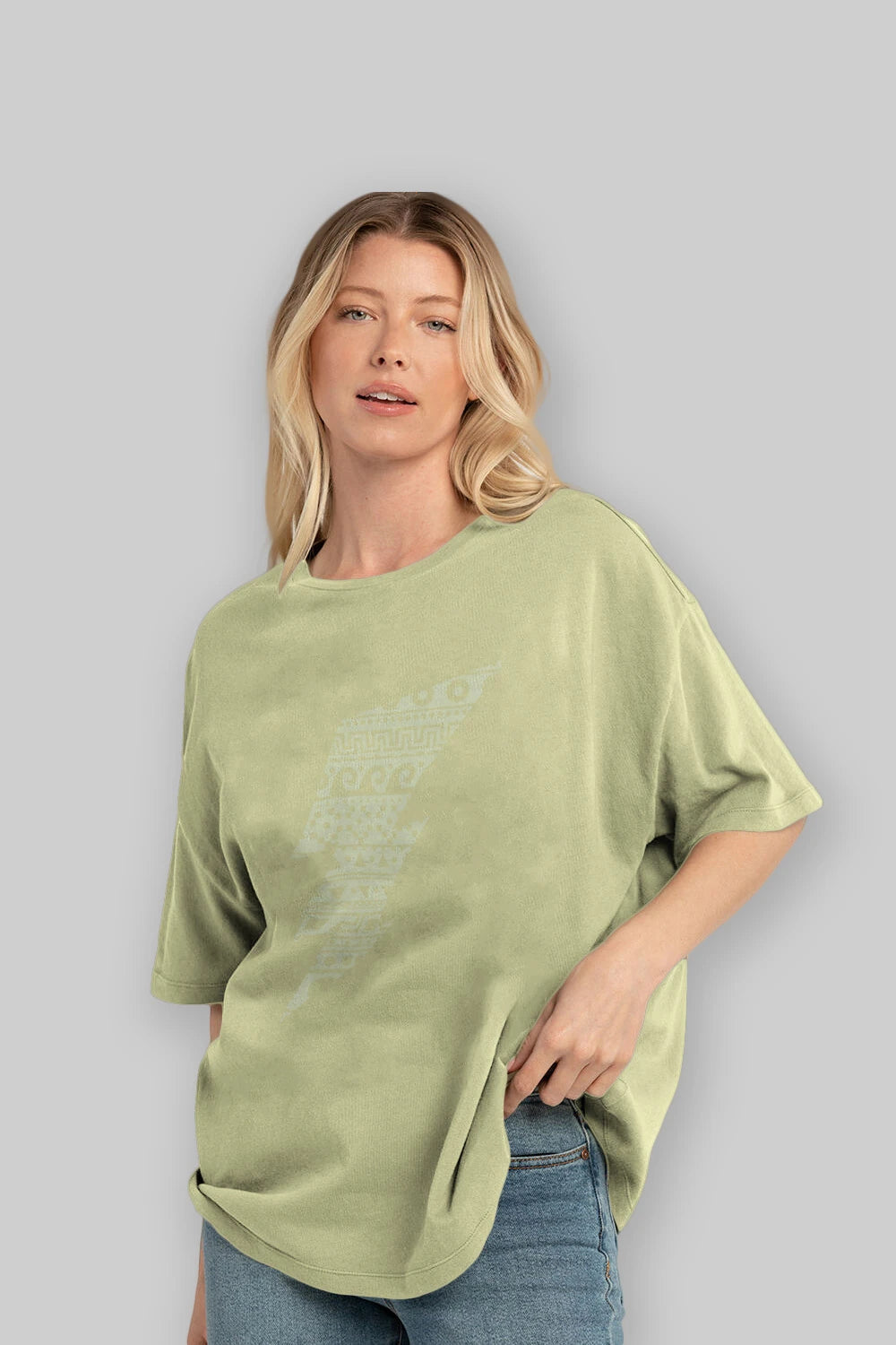 Thunderbolt Ön Baskılı Oversize t-shirt %100 pamuk Erkek Kadın Unisex